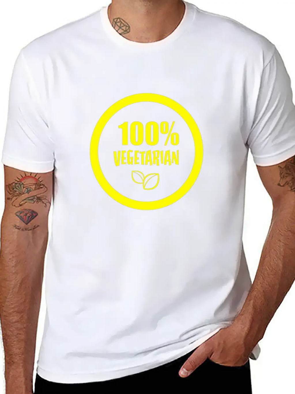 100 Vegetarian Funny Tshirt Unisex Short Sleeve Soft Cotton T-Shirt – Casual Everyday Wear