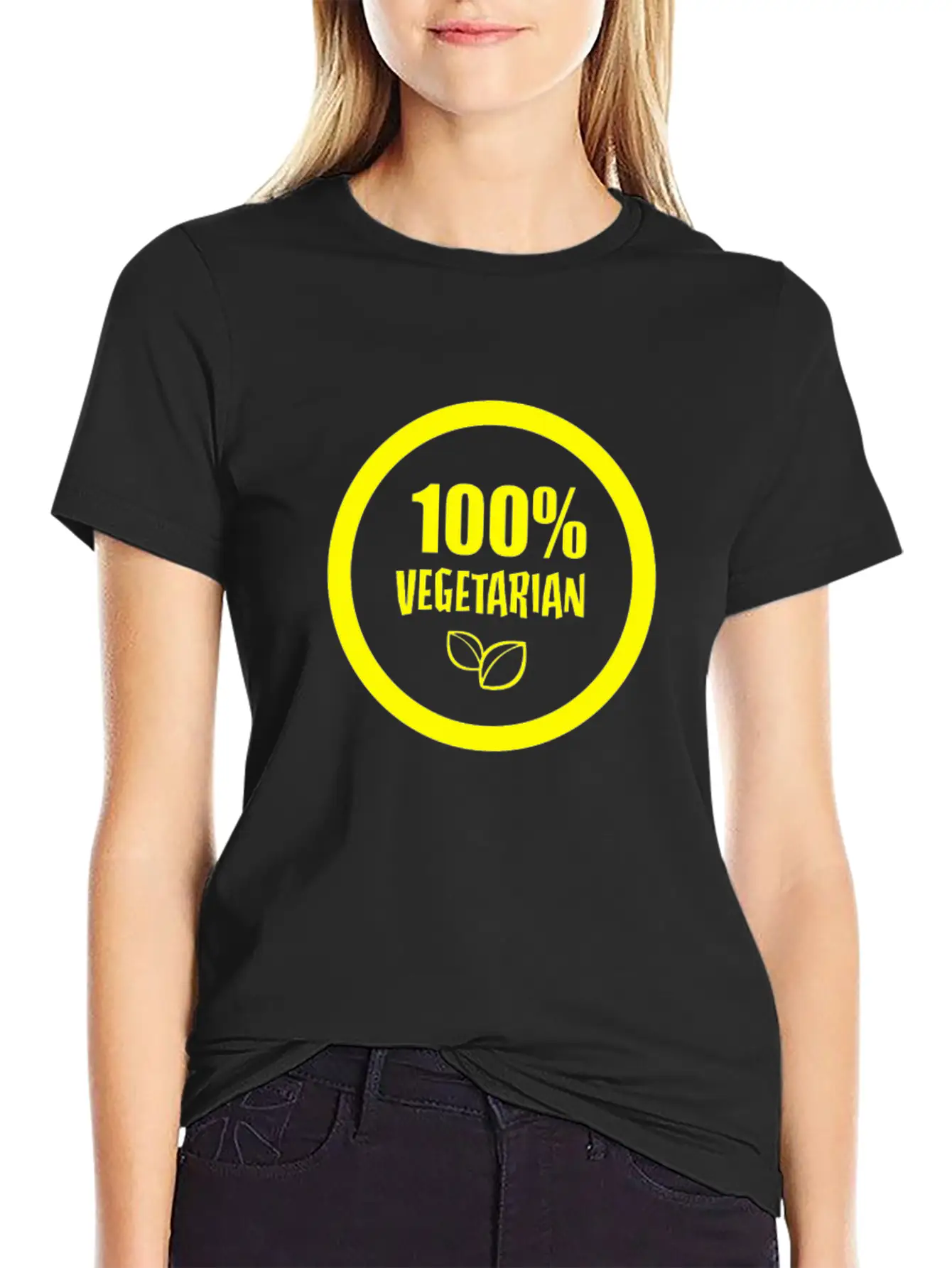 100 Vegetarian Funny Tshirt Unisex Short Sleeve Soft Cotton T-Shirt – Casual Everyday Wear