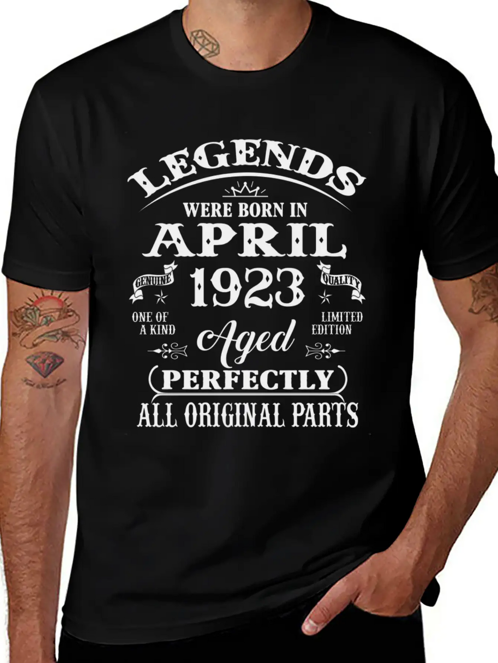 100Th Legends Born In April 1923 100 Yr Old Stylish Everyday T-Shirt – Unisex Basic Cotton Tee