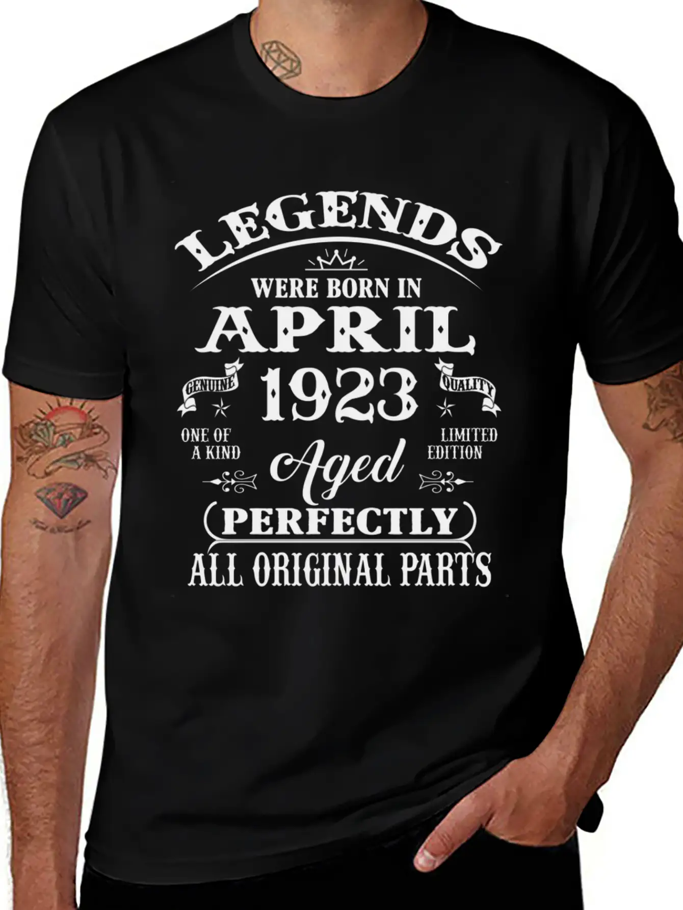100Th Legends Born In April 1923 100 Yr Old Stylish Everyday T-Shirt – Unisex Basic Cotton Tee