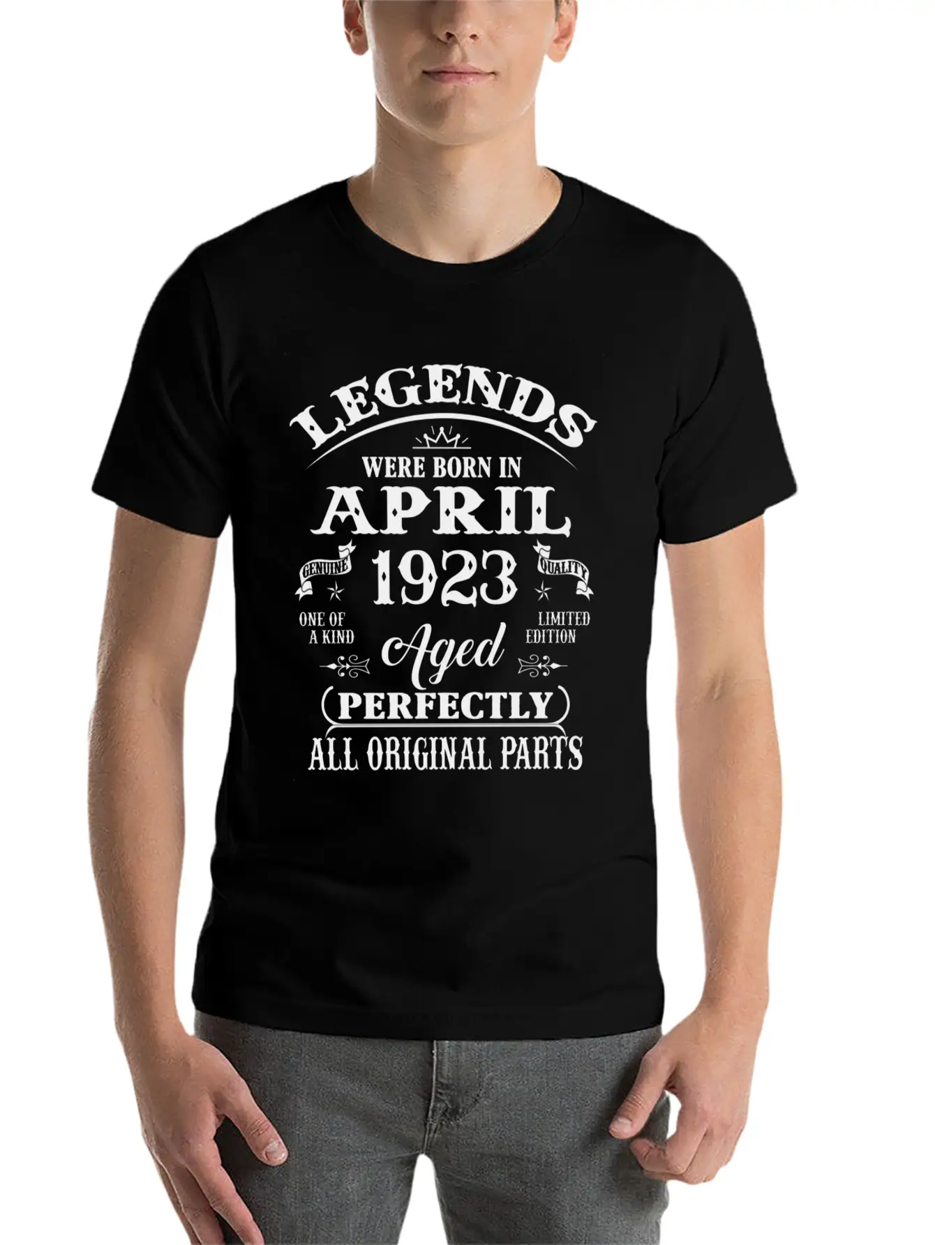 100Th Legends Born In April 1923 100 Yr Old Stylish Everyday T-Shirt – Unisex Basic Cotton Tee