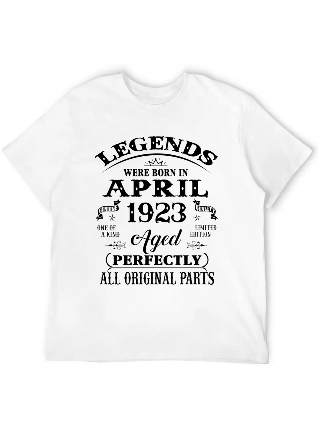 100Th Legends Born In April 1923 100 Yr Old Stylish Everyday T-Shirt – Unisex Basic Cotton Tee