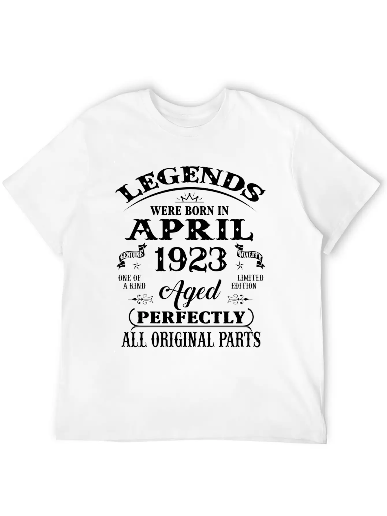 100Th Legends Born In April 1923 100 Yr Old Stylish Everyday T-Shirt – Unisex Basic Cotton Tee