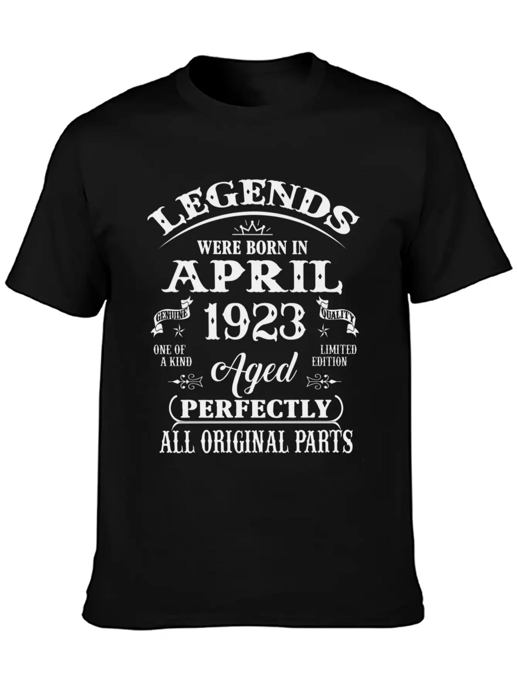 100Th Legends Born In April 1923 100 Yr Old Stylish Everyday T-Shirt – Unisex Basic Cotton Tee