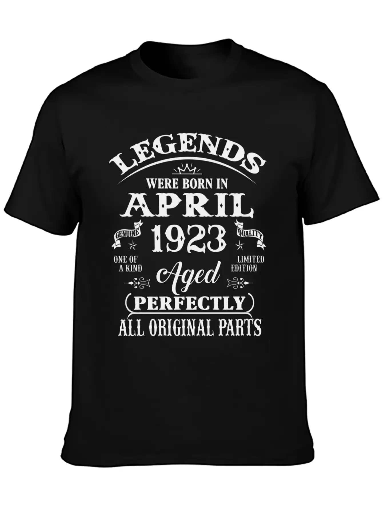 100Th Legends Born In April 1923 100 Yr Old Stylish Everyday T-Shirt – Unisex Basic Cotton Tee