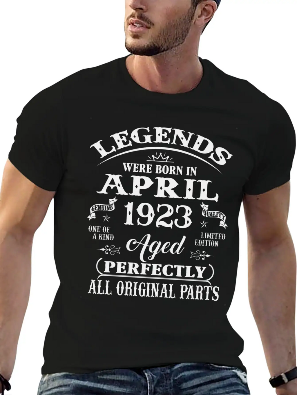 100Th Legends Born In April 1923 100 Yr Old Stylish Everyday T-Shirt – Unisex Basic Cotton Tee