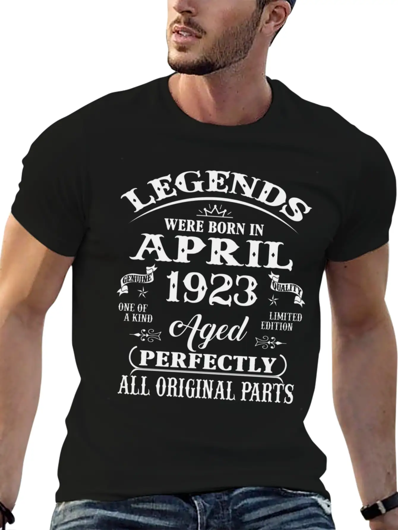 100Th Legends Born In April 1923 100 Yr Old Stylish Everyday T-Shirt – Unisex Basic Cotton Tee