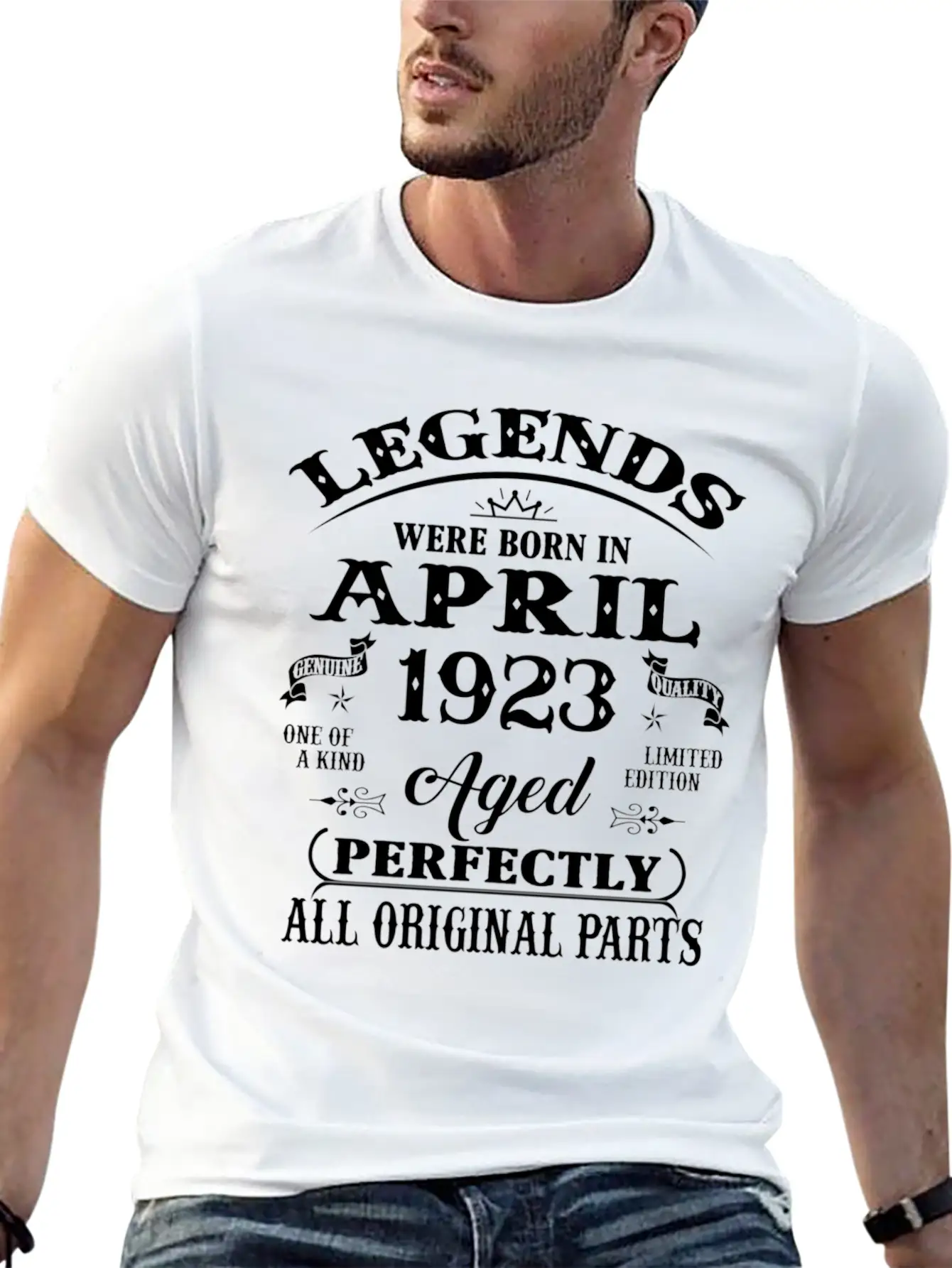100Th Legends Born In April 1923 100 Yr Old Stylish Everyday T-Shirt – Unisex Basic Cotton Tee