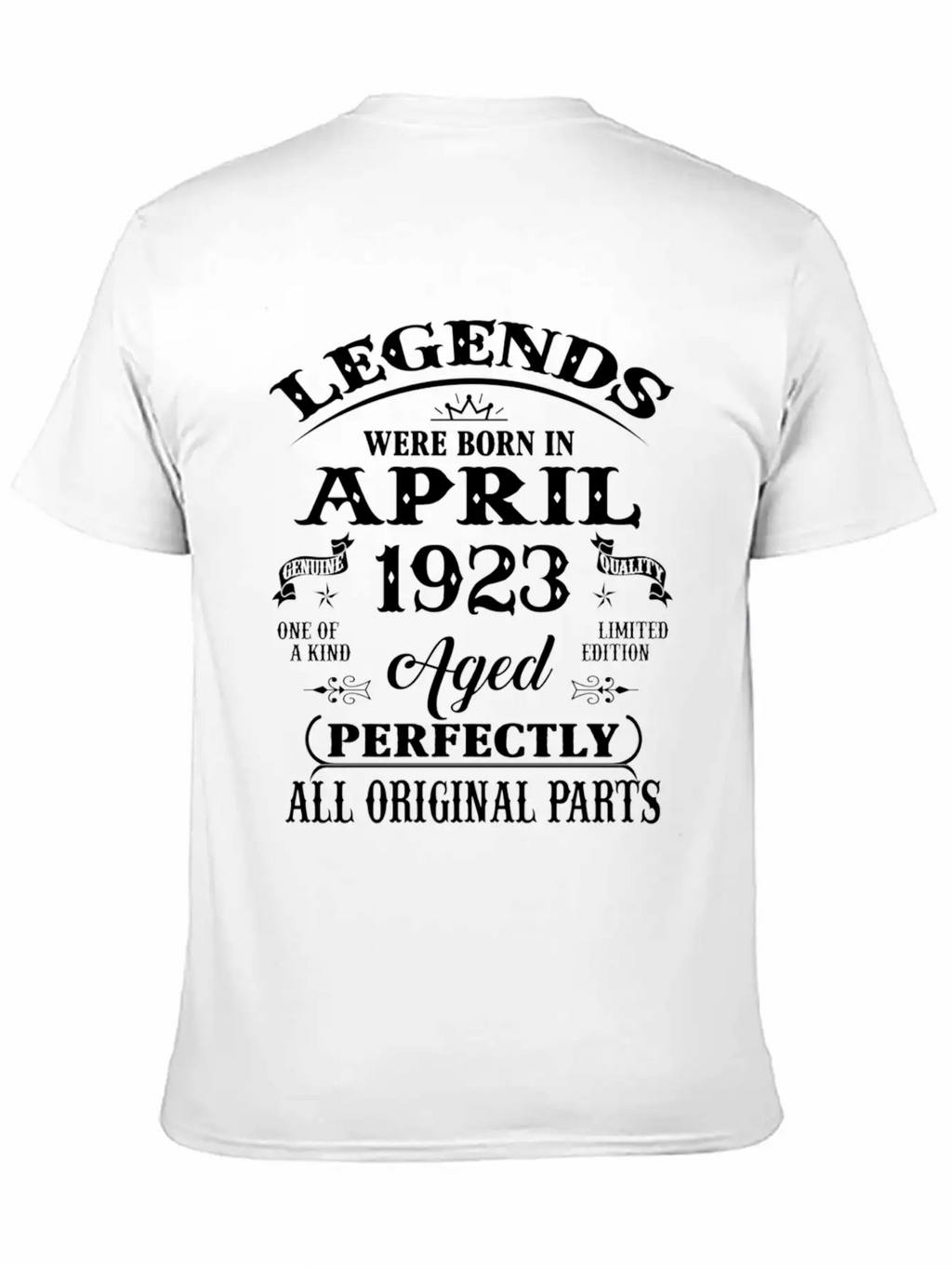 100Th Legends Born In April 1923 100 Yr Old Stylish Everyday T-Shirt – Unisex Basic Cotton Tee
