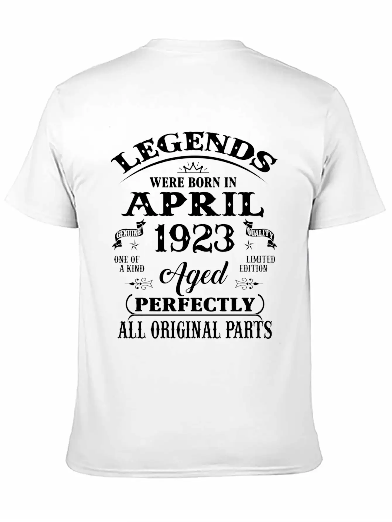 100Th Legends Born In April 1923 100 Yr Old Stylish Everyday T-Shirt – Unisex Basic Cotton Tee