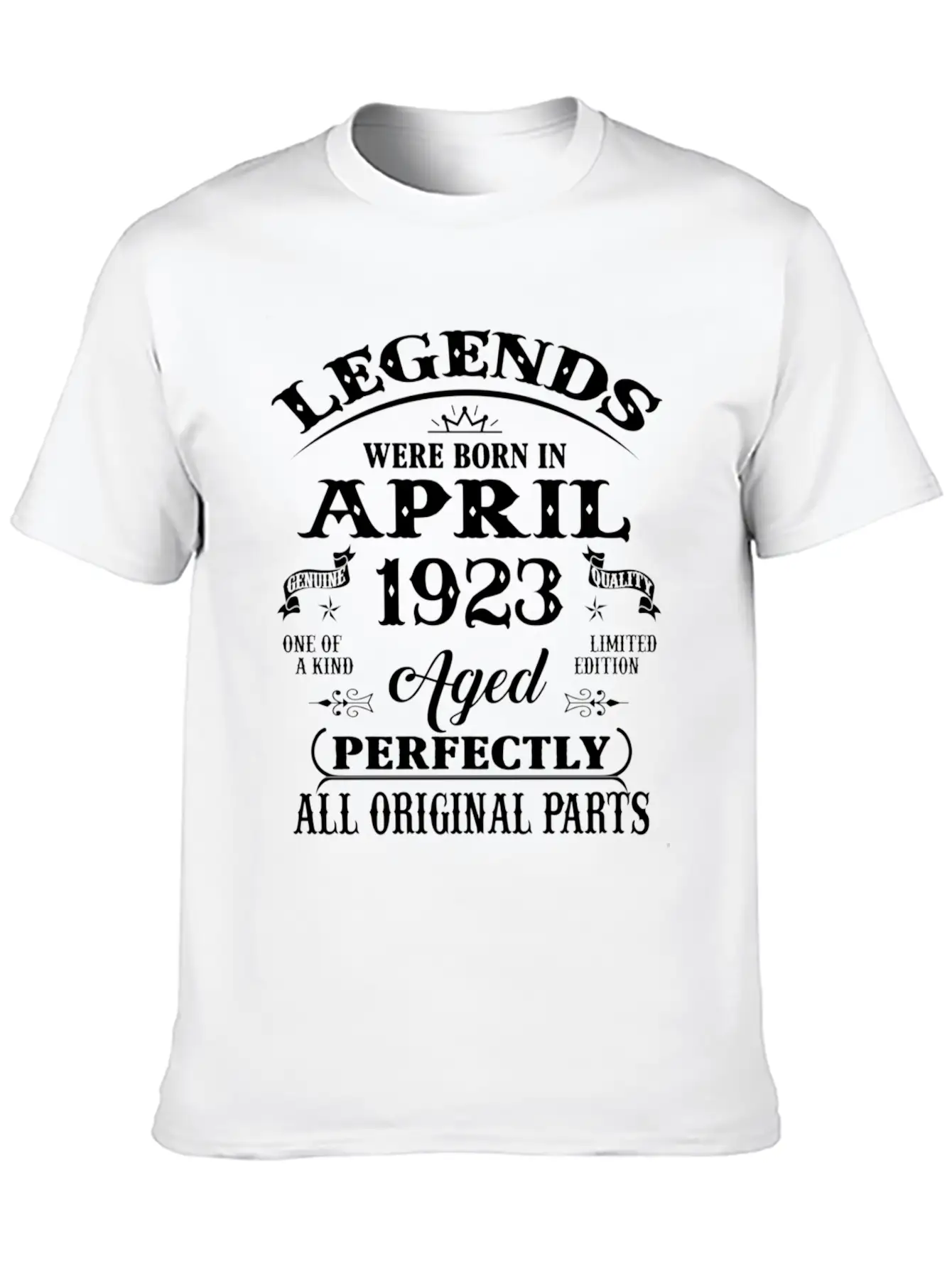 100Th Legends Born In April 1923 100 Yr Old Stylish Everyday T-Shirt – Unisex Basic Cotton Tee