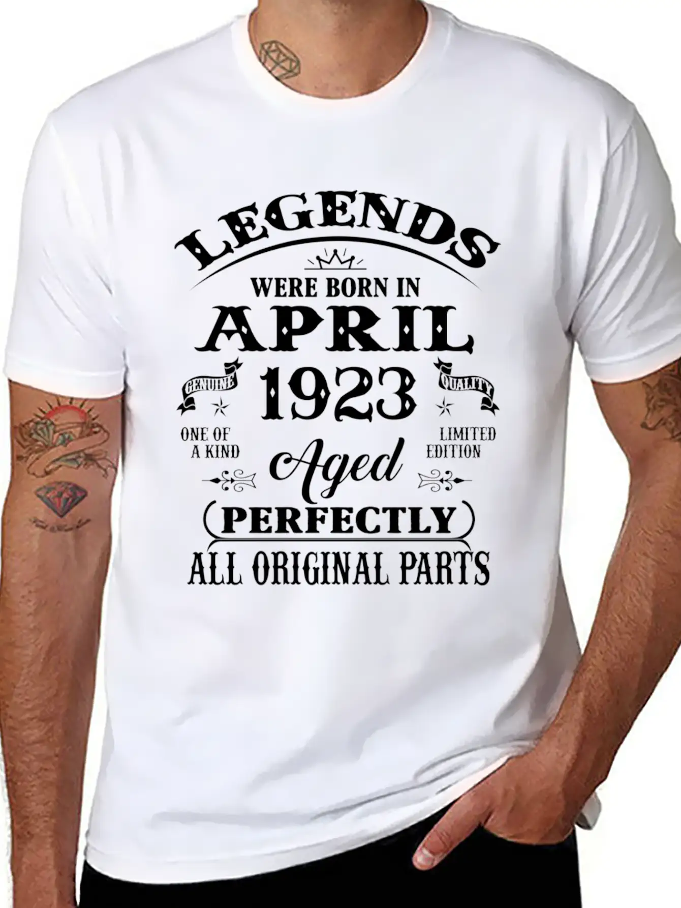 100Th Legends Born In April 1923 100 Yr Old Stylish Everyday T-Shirt – Unisex Basic Cotton Tee