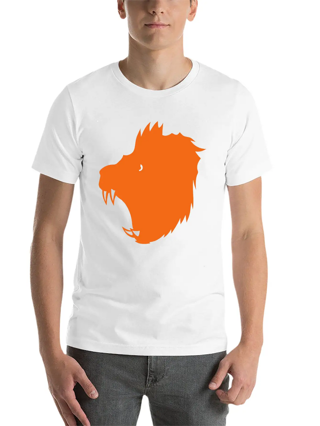 12022 Lion Figure Shadow Stylish Everyday T-Shirt – Unisex Basic Cotton Tee