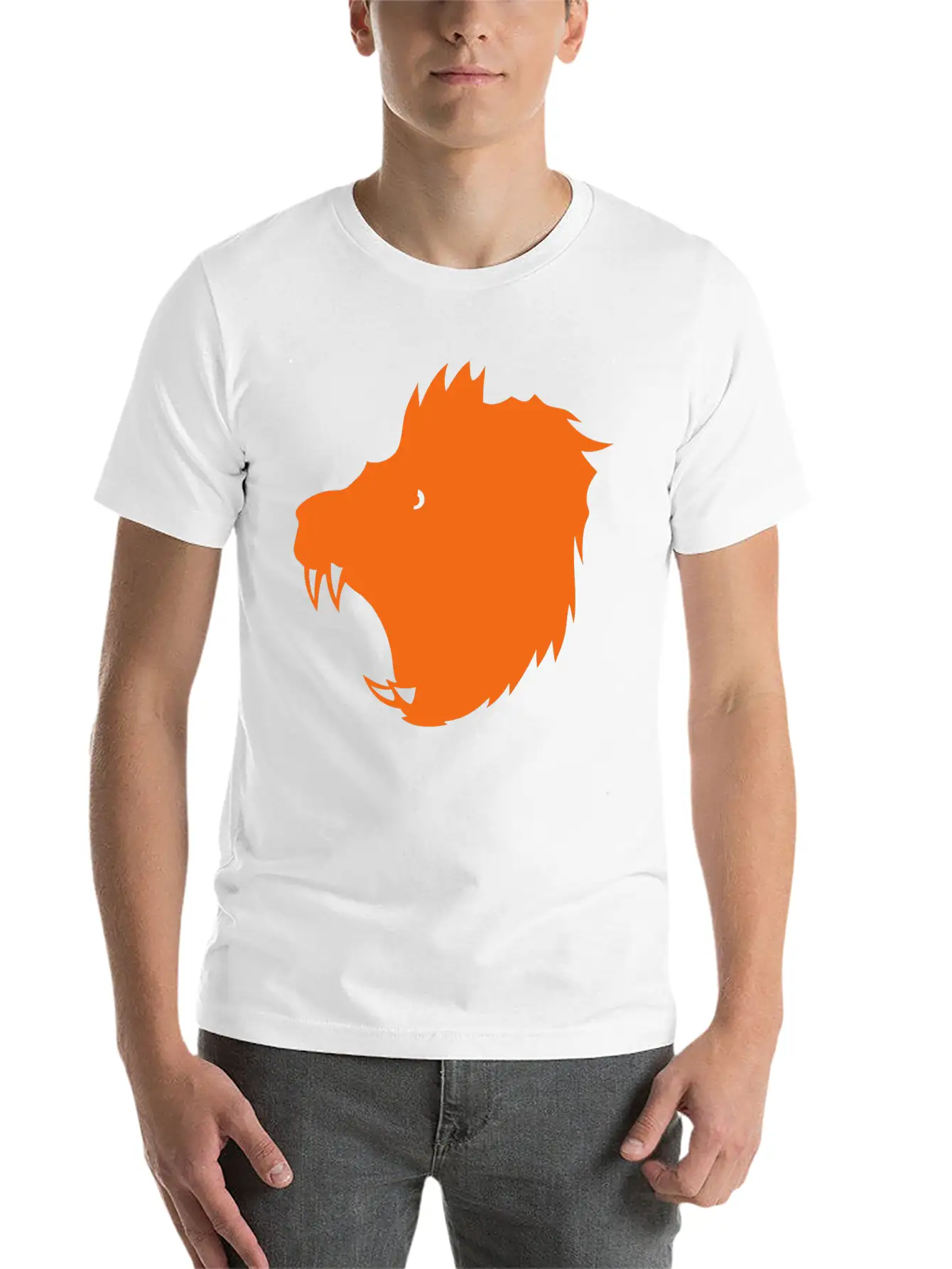 12022 Lion Figure Shadow Stylish Everyday T-Shirt – Unisex Basic Cotton Tee