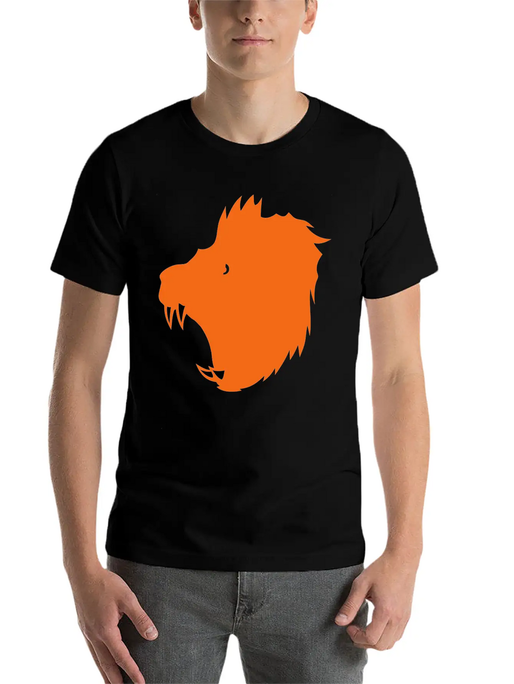 12022 Lion Figure Shadow Stylish Everyday T-Shirt – Unisex Basic Cotton Tee