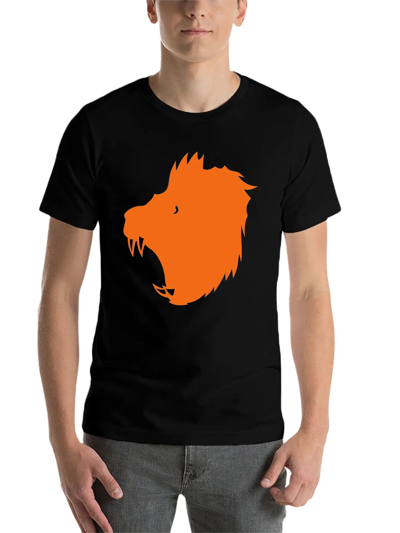12022 Lion Figure Shadow Stylish Everyday T-Shirt – Unisex Basic Cotton Tee