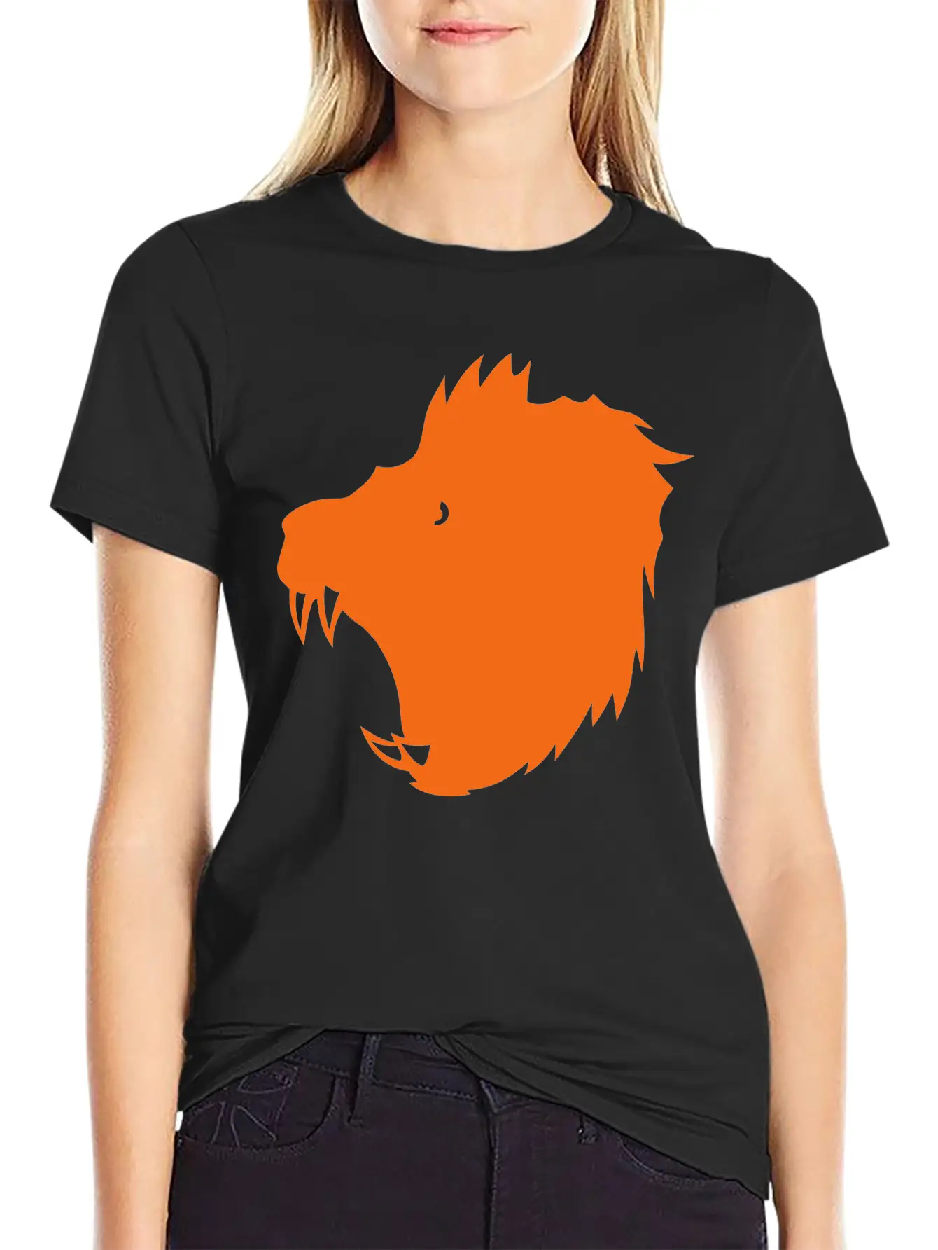 12022 Lion Figure Shadow Stylish Everyday T-Shirt – Unisex Basic Cotton Tee