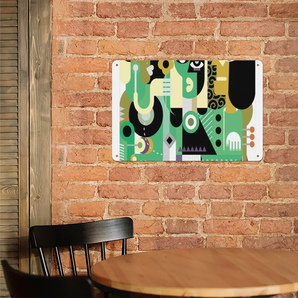2 Men and a Sad Woman Aluminum plaque painting