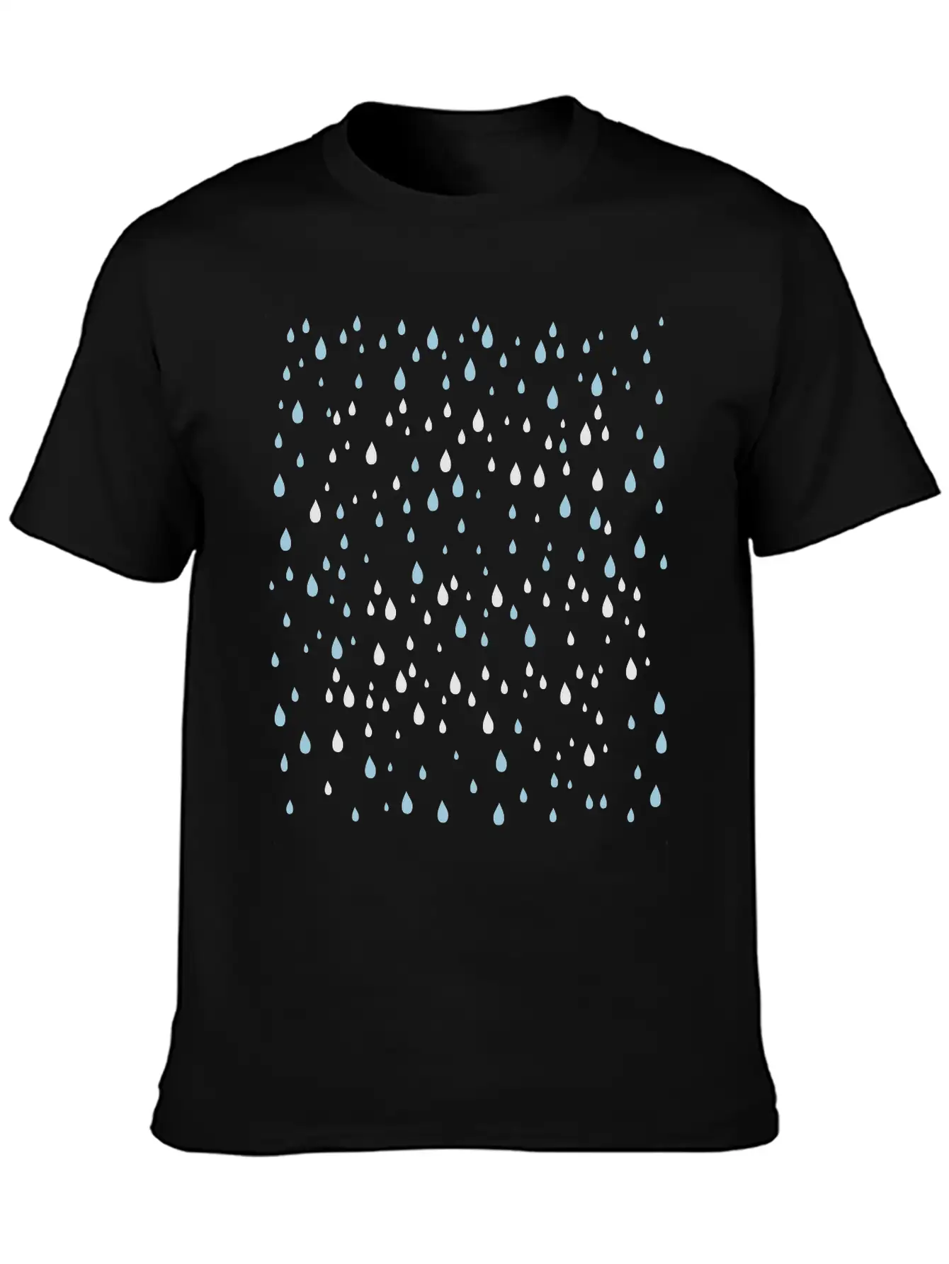 2 Colors Rain Drops Patte Unisex Casual T-Shirt – Clean Design For Daily Comfort
