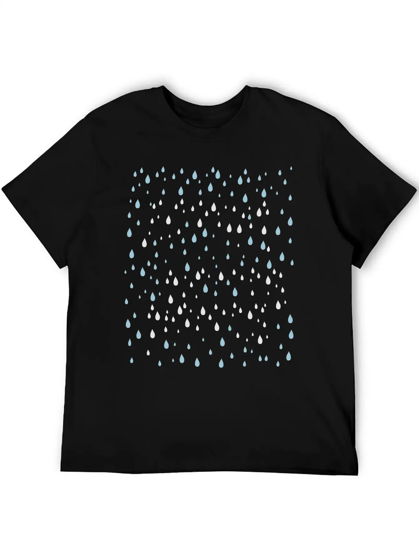 2 Colors Rain Drops Patte Unisex Casual T-Shirt – Clean Design For Daily Comfort