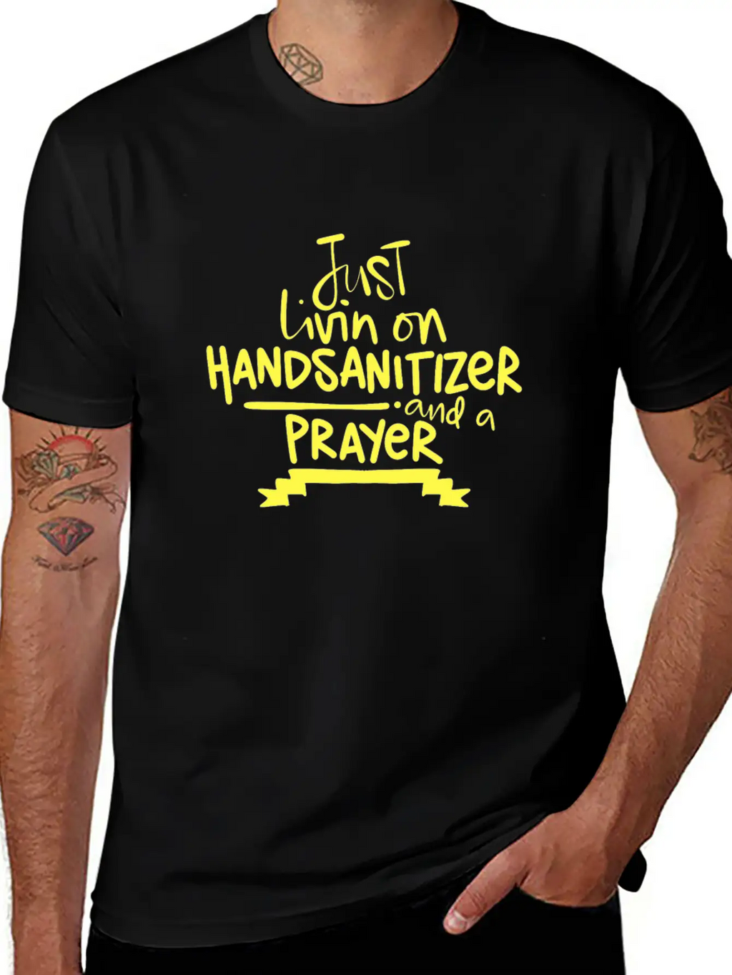 2020 Humor Living On Hand Sanitizer And Prayer Relaxed Everyday Tee – Lightweight And Durable Cotton