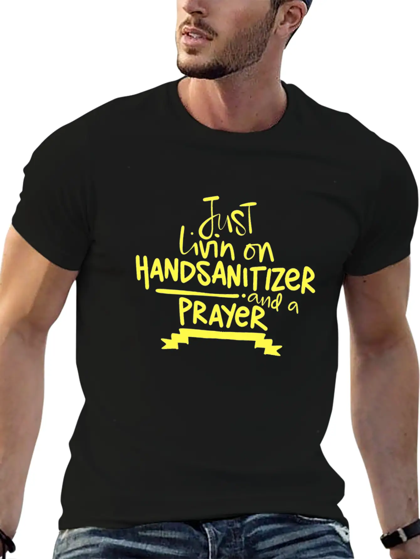 2020 Humor Living On Hand Sanitizer And Prayer Relaxed Everyday Tee – Lightweight And Durable Cotton