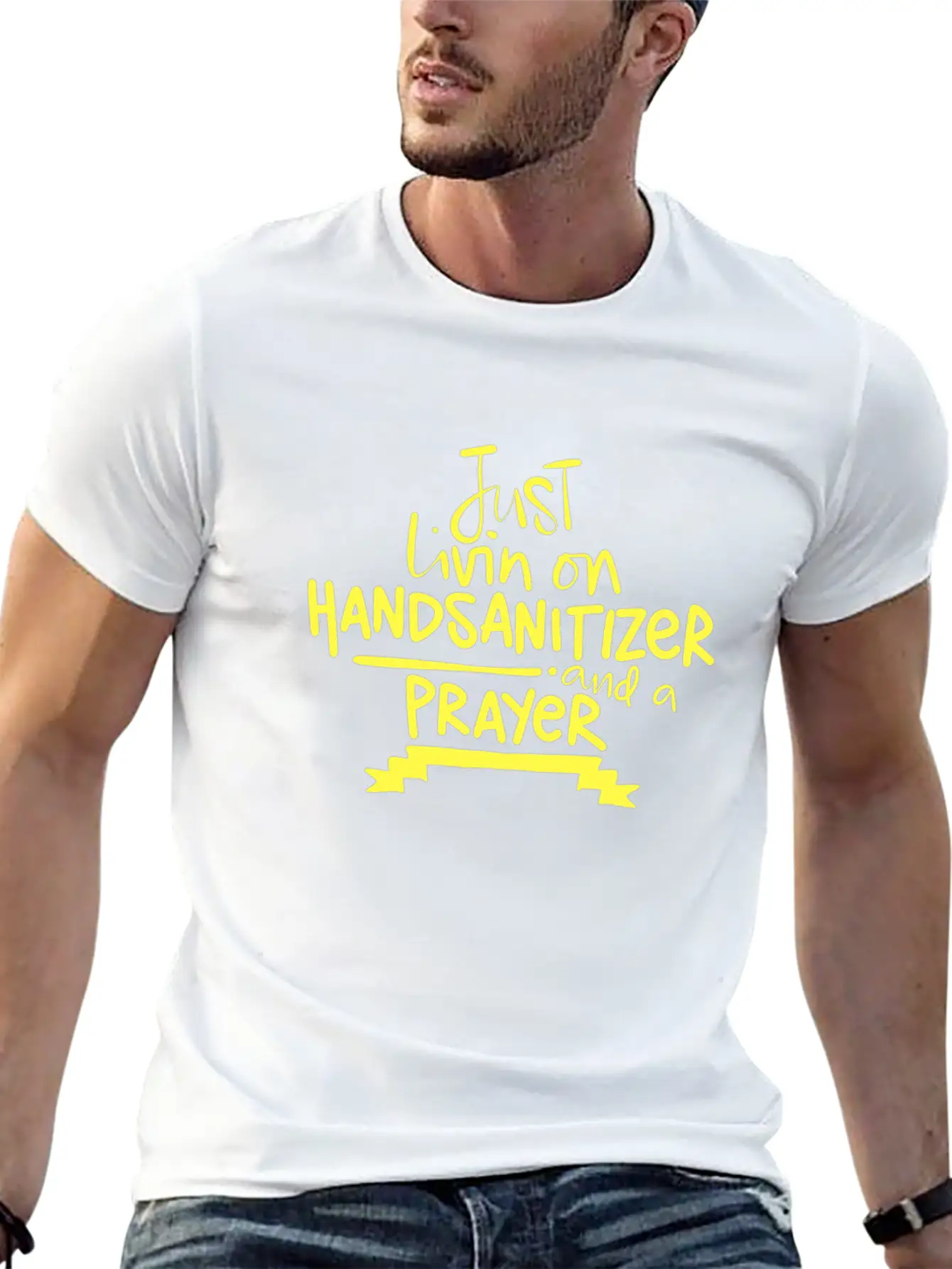 2020 Humor Living On Hand Sanitizer And Prayer Relaxed Everyday Tee – Lightweight And Durable Cotton