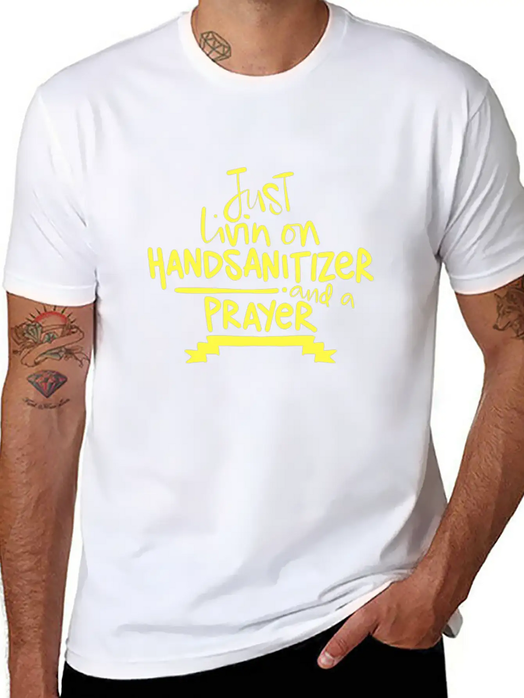 2020 Humor Living On Hand Sanitizer And Prayer Relaxed Everyday Tee – Lightweight And Durable Cotton