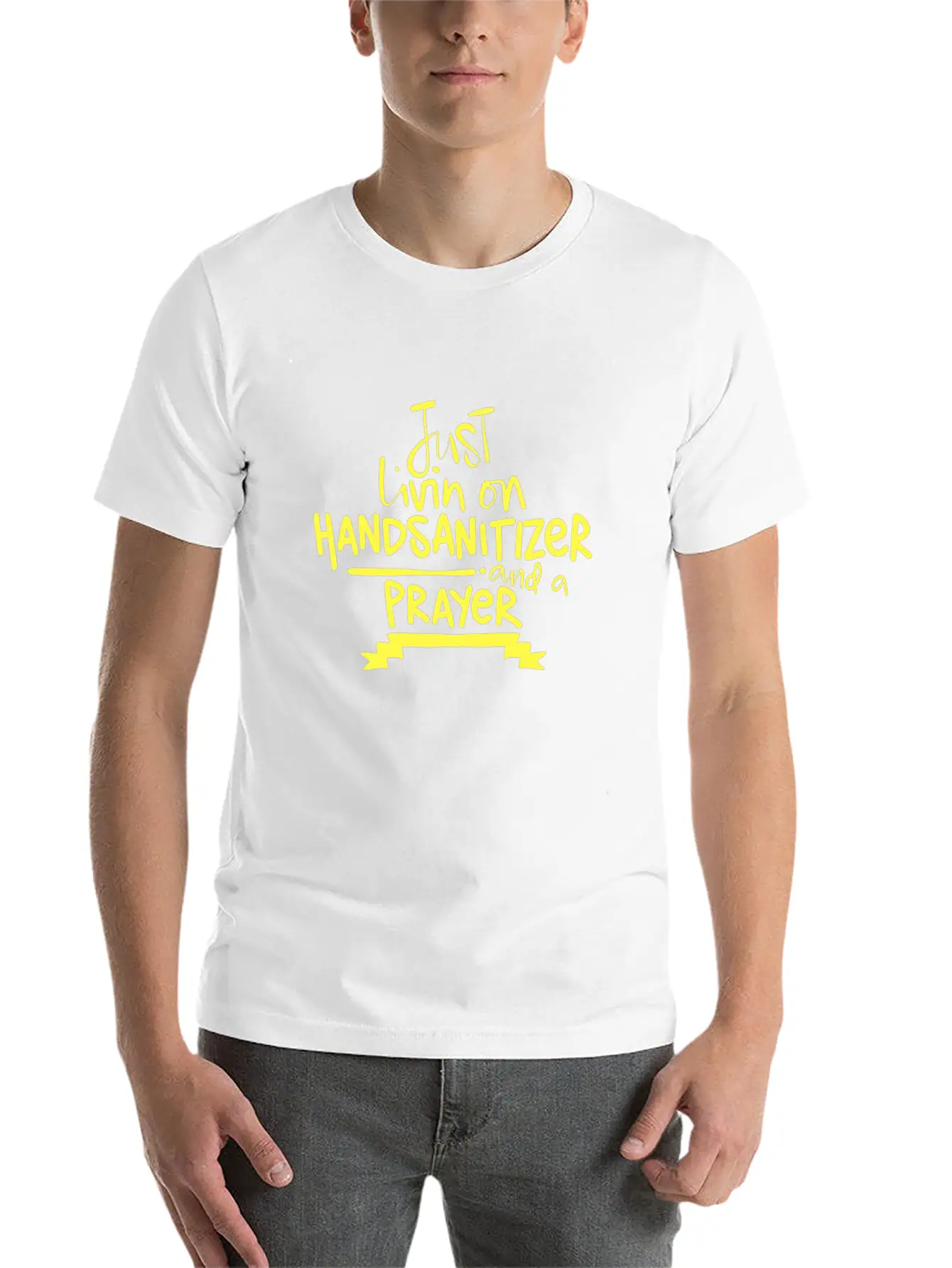 2020 Humor Living On Hand Sanitizer And Prayer Relaxed Everyday Tee – Lightweight And Durable Cotton