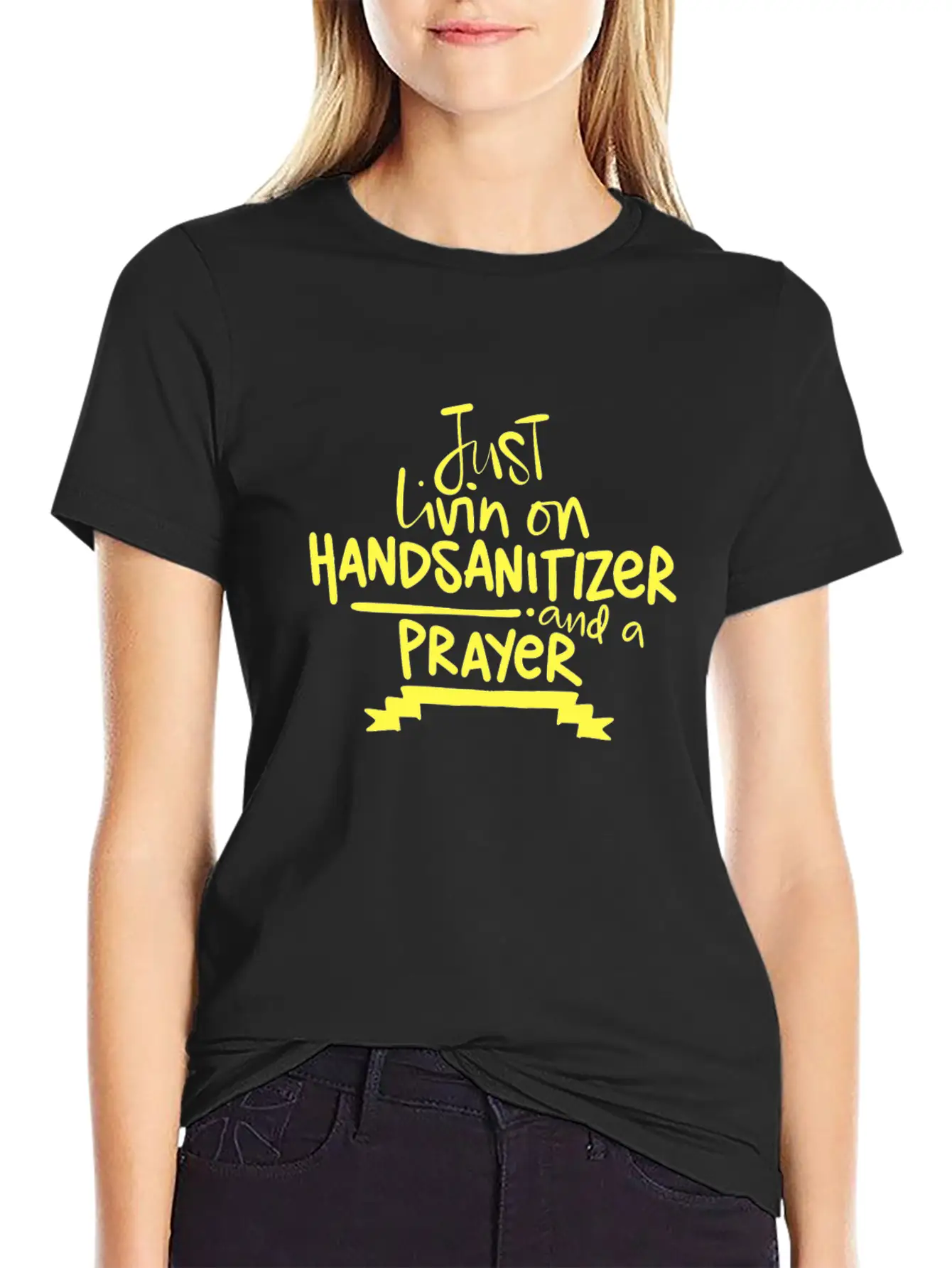 2020 Humor Living On Hand Sanitizer And Prayer Relaxed Everyday Tee – Lightweight And Durable Cotton