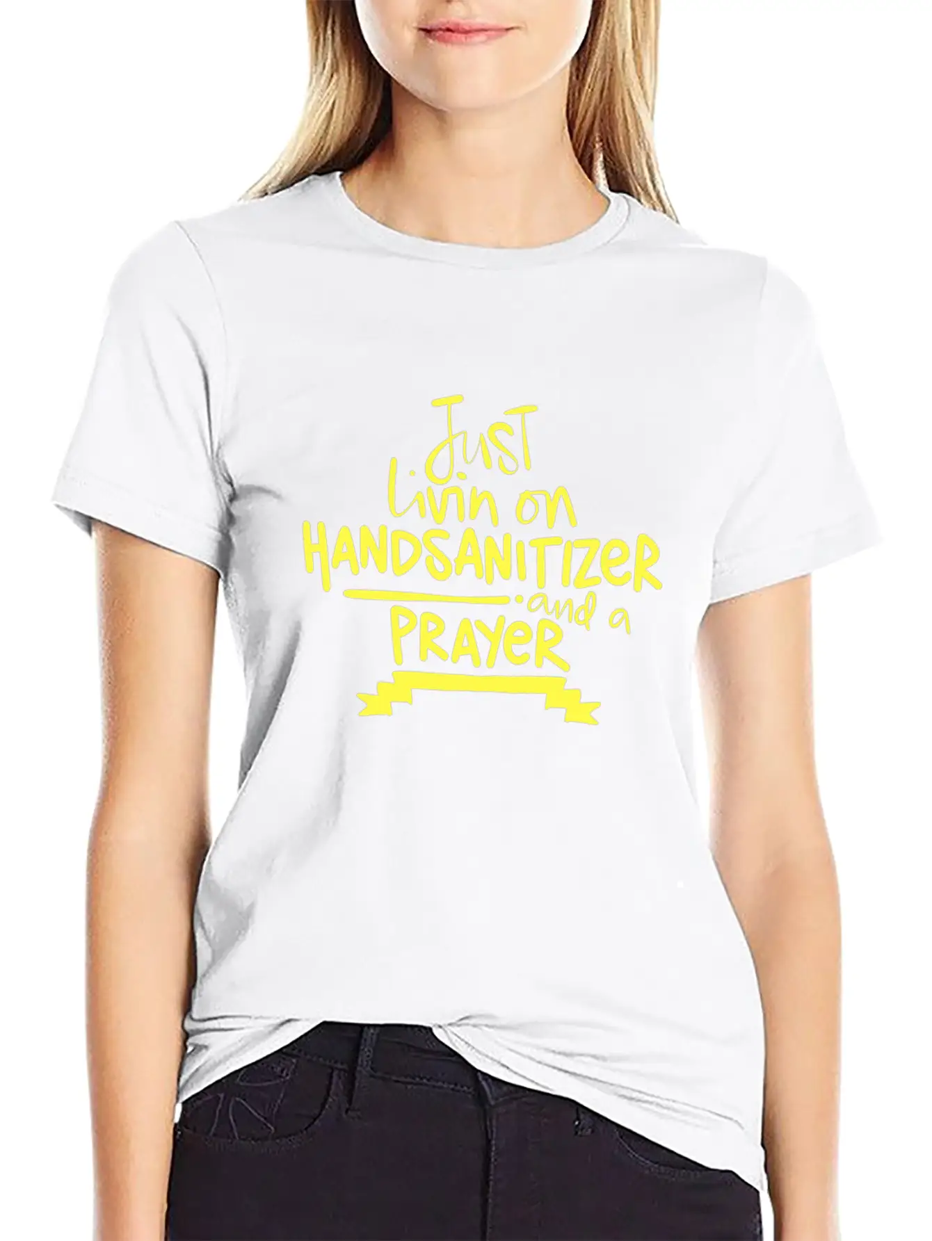 2020 Humor Living On Hand Sanitizer And Prayer Relaxed Everyday Tee – Lightweight And Durable Cotton