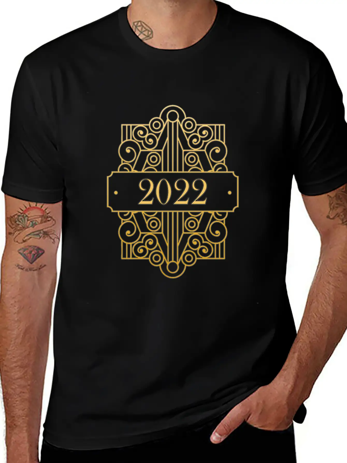 2022 New Years Eve Art Deco Relaxed Everyday Tee – Lightweight And Durable Cotton