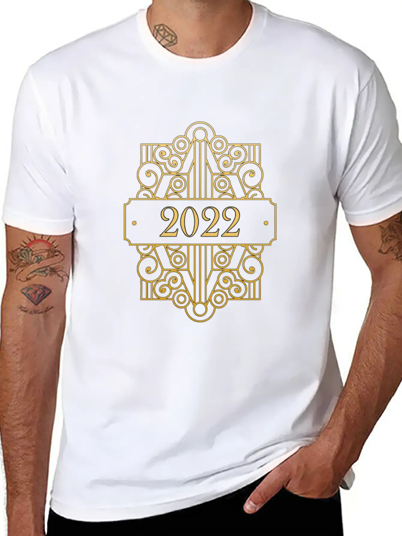 2022 New Years Eve Art Deco Relaxed Everyday Tee – Lightweight And Durable Cotton