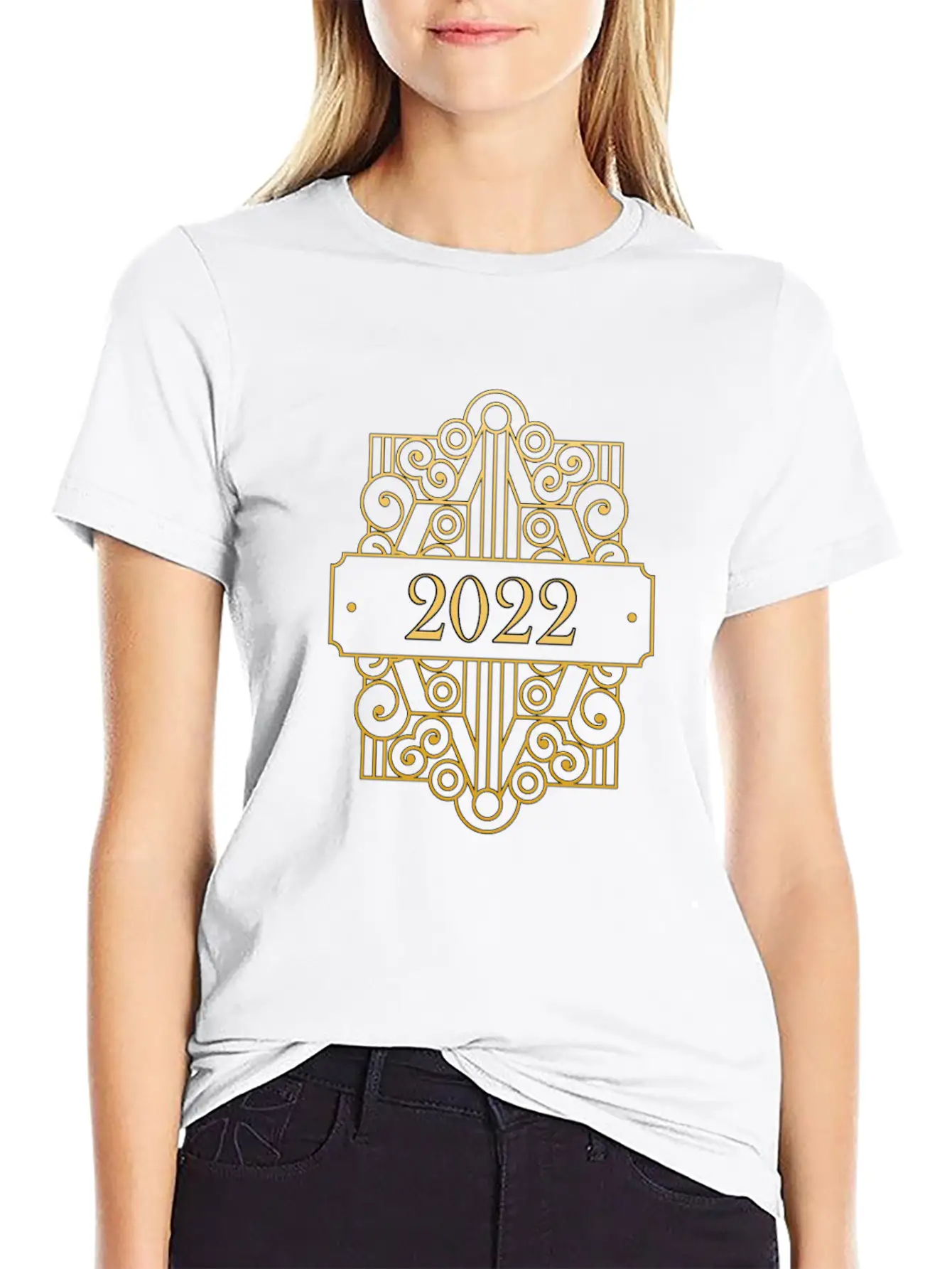 2022 New Years Eve Art Deco Relaxed Everyday Tee – Lightweight And Durable Cotton