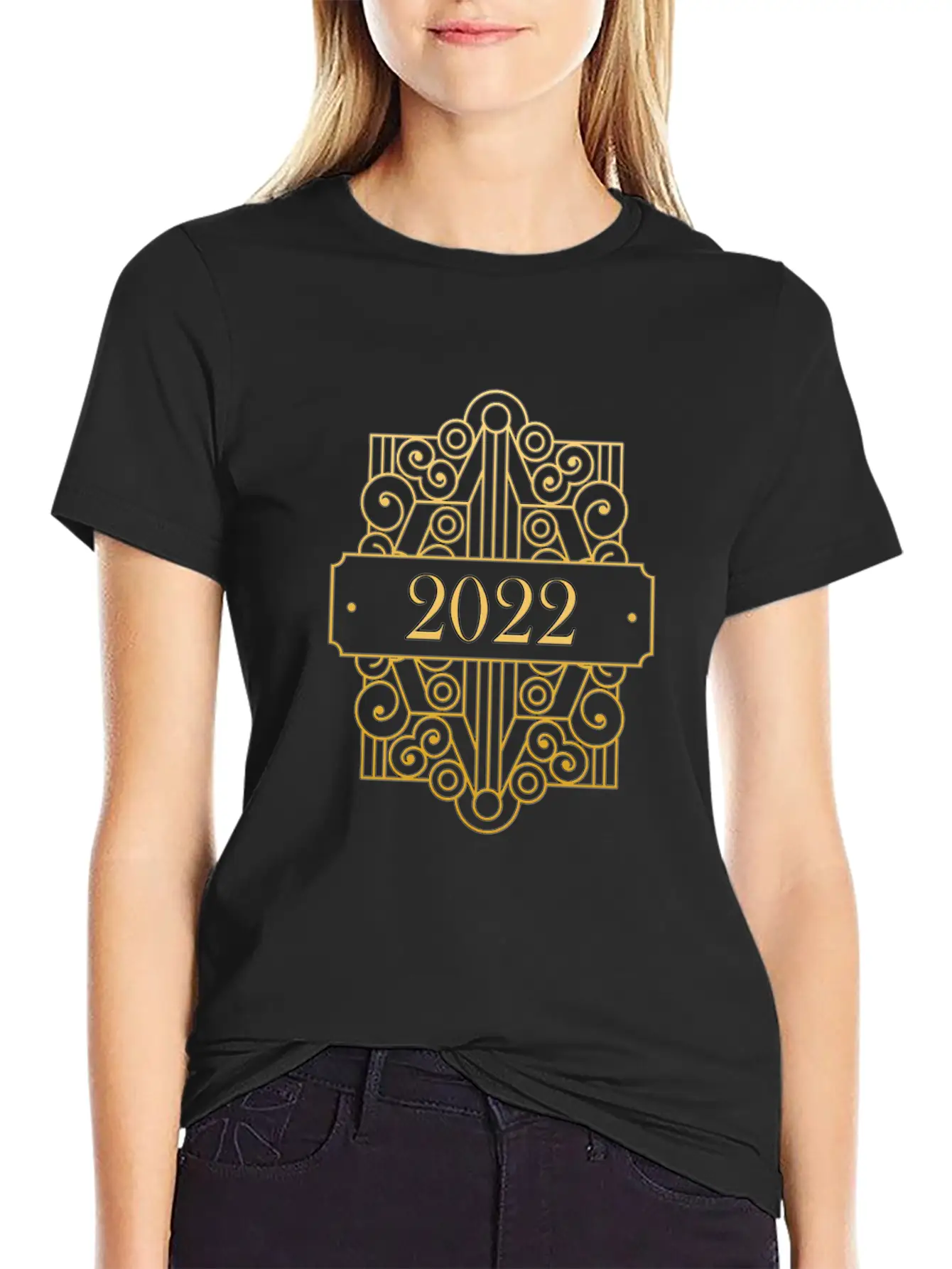 2022 New Years Eve Art Deco Relaxed Everyday Tee – Lightweight And Durable Cotton