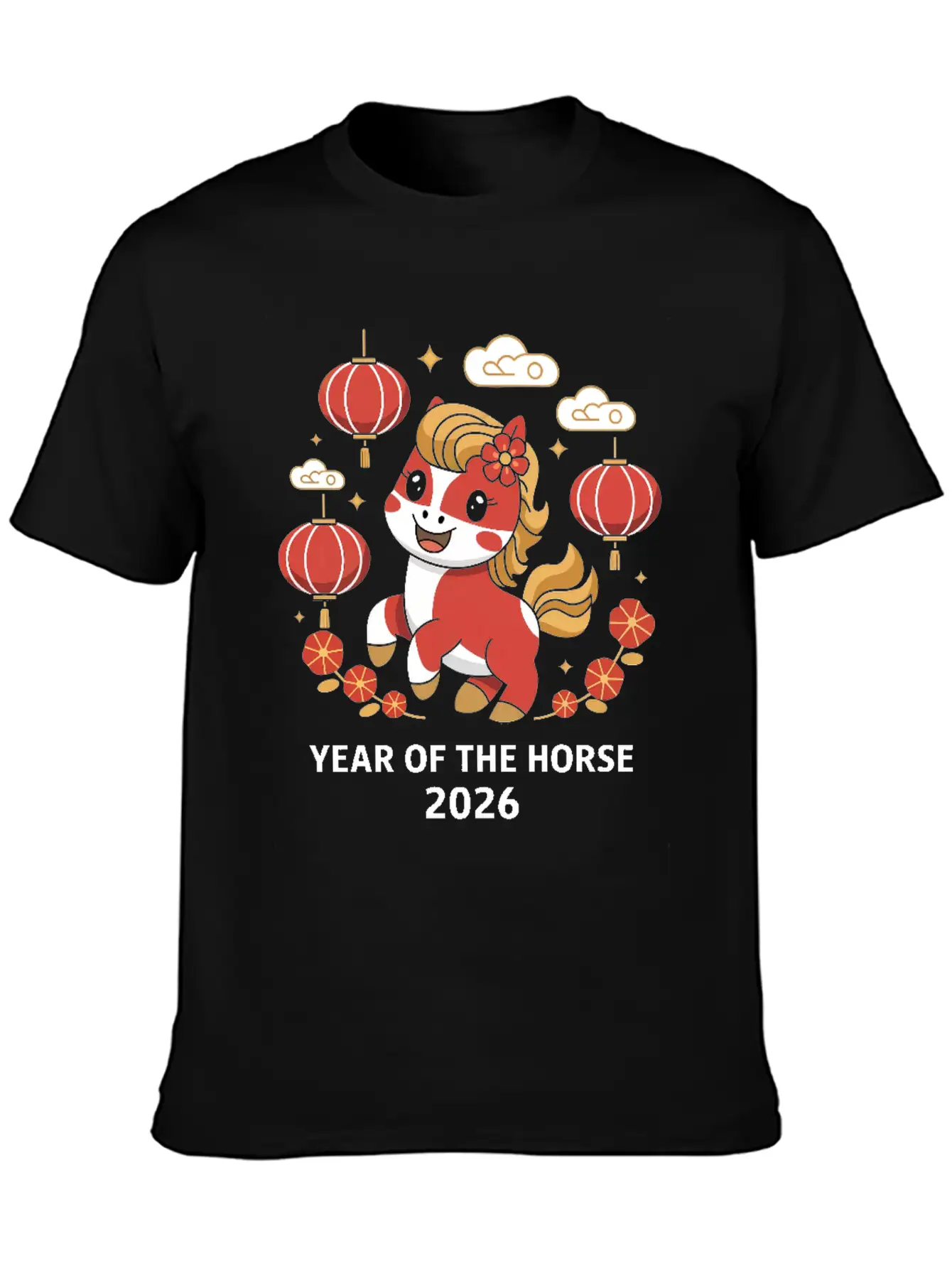 2026 Year Of The Horse Unisex Casual T-Shirt – Clean Design For Daily Comfort