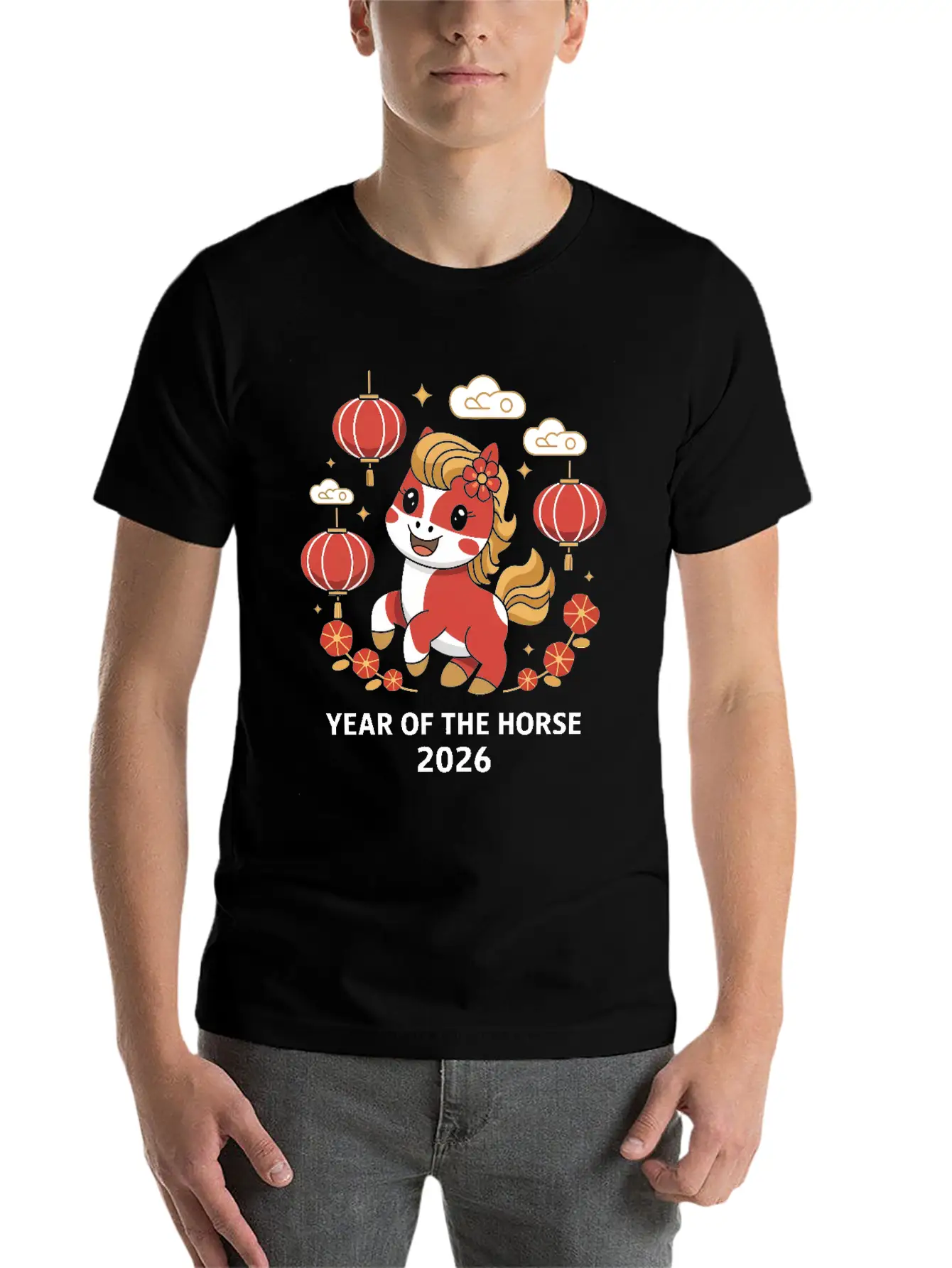 2026 Year Of The Horse Unisex Casual T-Shirt – Clean Design For Daily Comfort