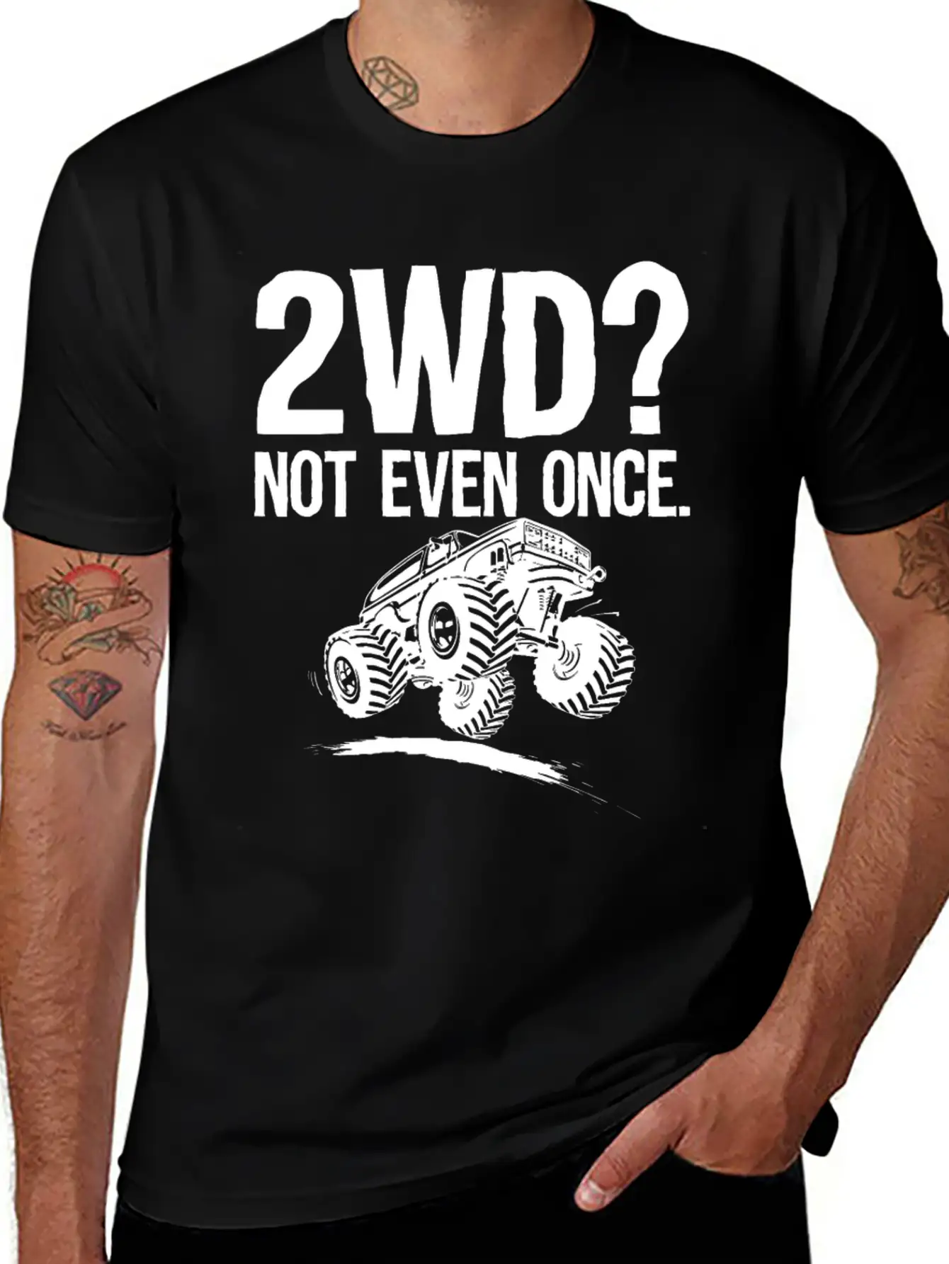 2WD Not Even Once 4x4 Offroad Mudding Funny Truck Essential Unisex Summer Tee – Soft Cotton Casual Fit