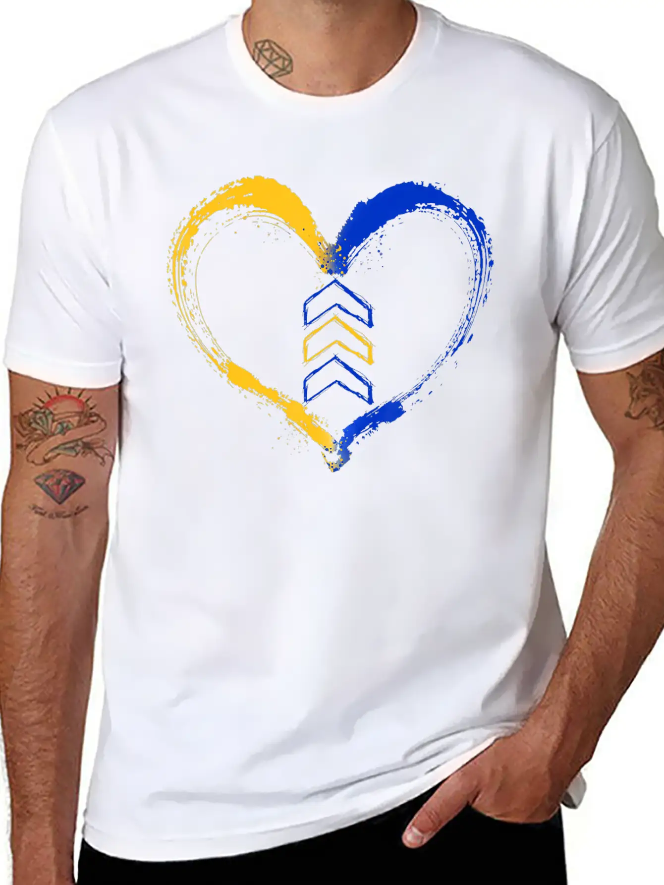 3 Arrow In Heart Trisomy T21 Down Syndrome Shirt Unisex Short Sleeve Soft Cotton T-Shirt – Casual Everyday Wear