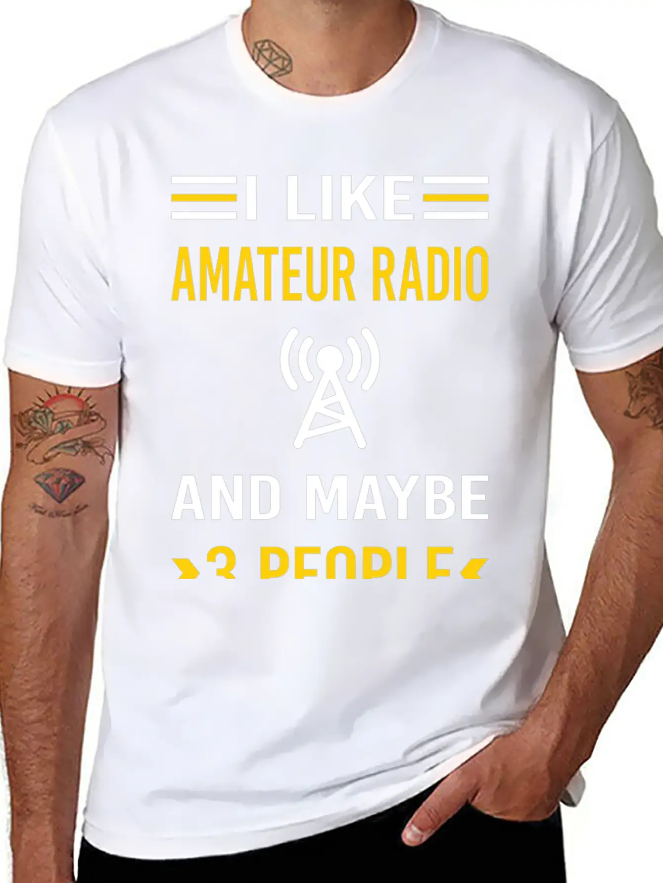 3 People Amateur Radio Ham Radio Stylish Everyday T-Shirt – Unisex Basic Cotton Tee