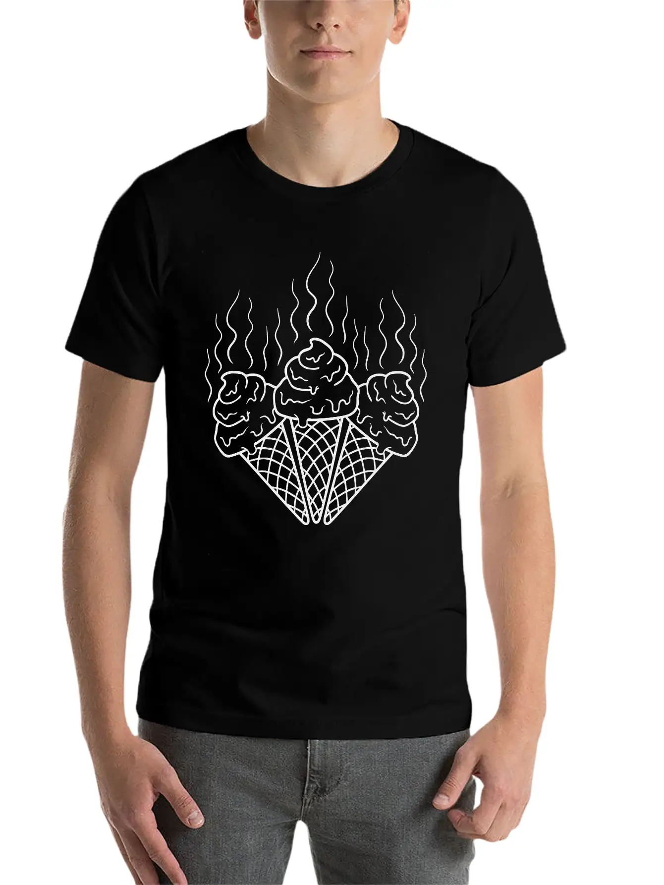 3 Waffles Horny Chocolate Eat Ice Cream Delicious Soft Cotton Short Sleeve Tee – Unisex Wardrobe Staple