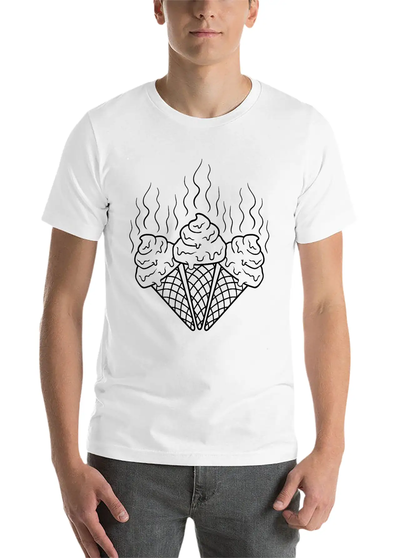 3 Waffles Horny Chocolate Eat Ice Cream Delicious Soft Cotton Short Sleeve Tee – Unisex Wardrobe Staple