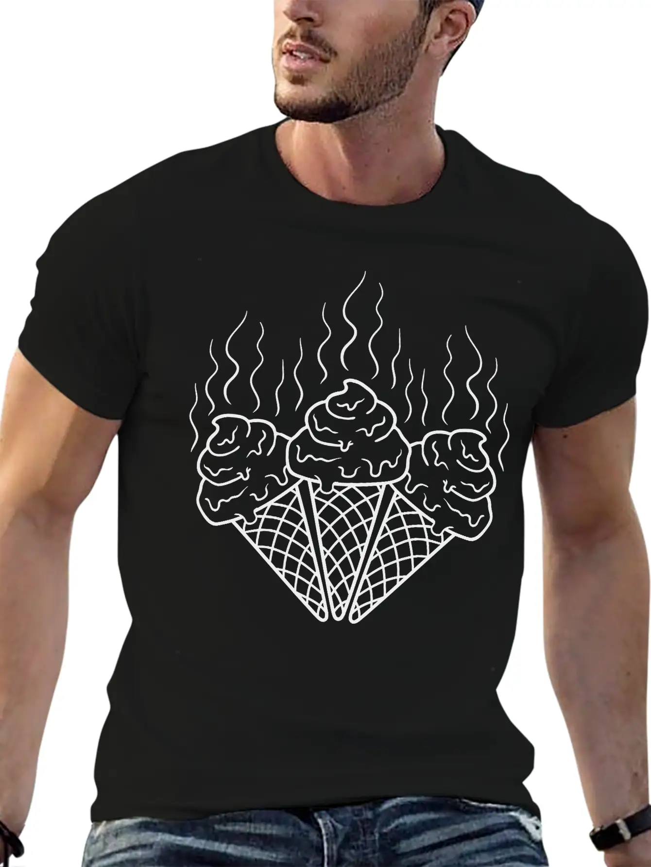 3 Waffles Horny Chocolate Eat Ice Cream Delicious Soft Cotton Short Sleeve Tee – Unisex Wardrobe Staple