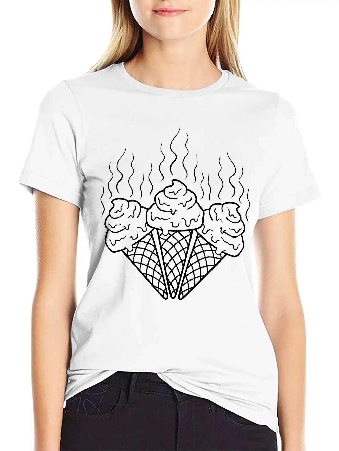 3 Waffles Horny Chocolate Eat Ice Cream Delicious Soft Cotton Short Sleeve Tee – Unisex Wardrobe Staple