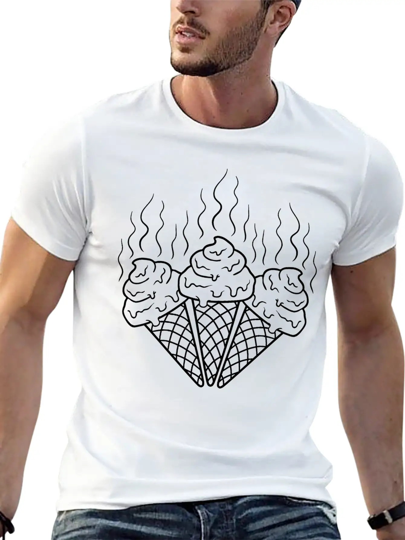 3 Waffles Horny Chocolate Eat Ice Cream Delicious Soft Cotton Short Sleeve Tee – Unisex Wardrobe Staple