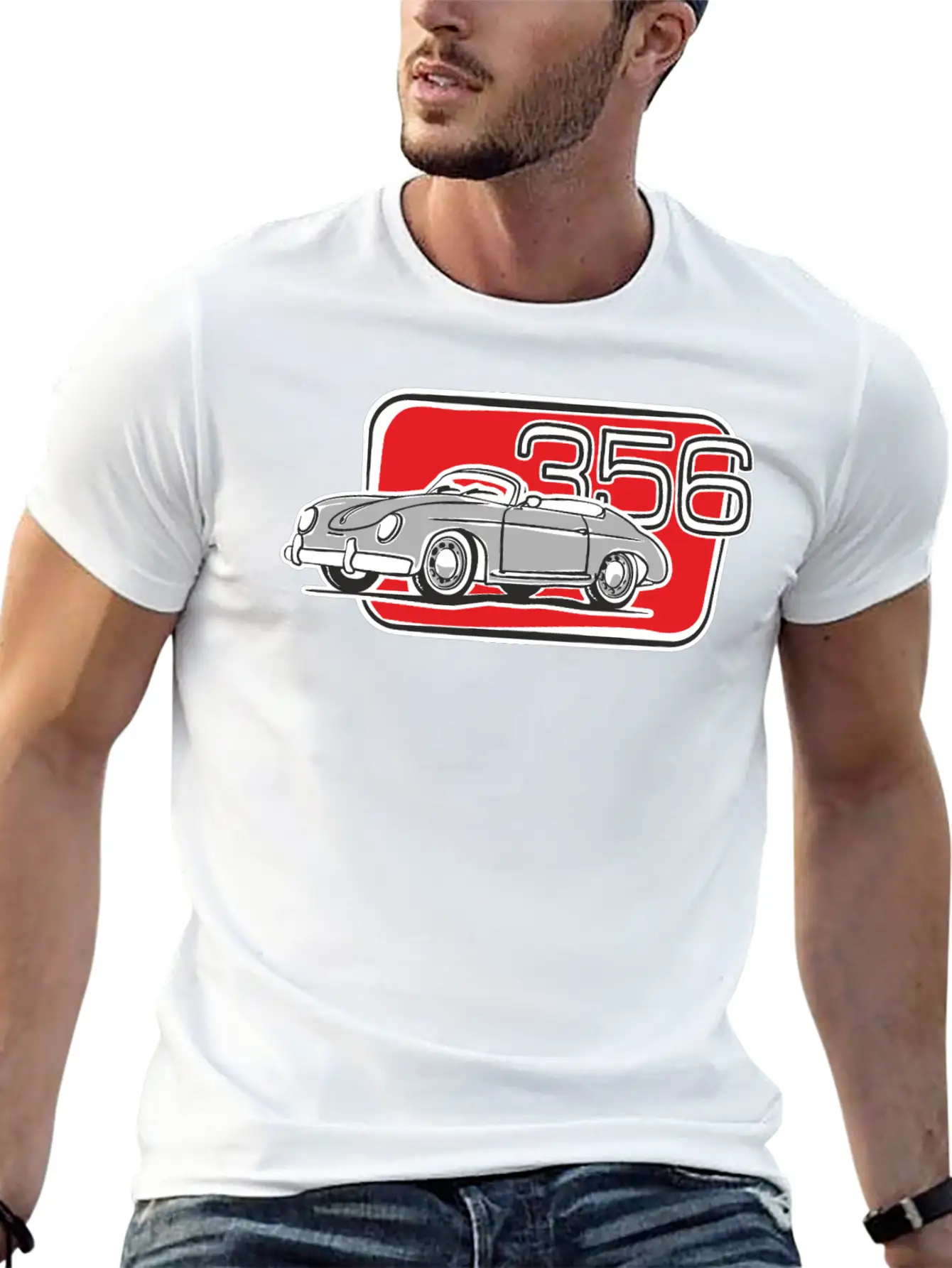 356 Speedster Cabrio Silver Relaxed Everyday Tee – Lightweight And Durable Cotton