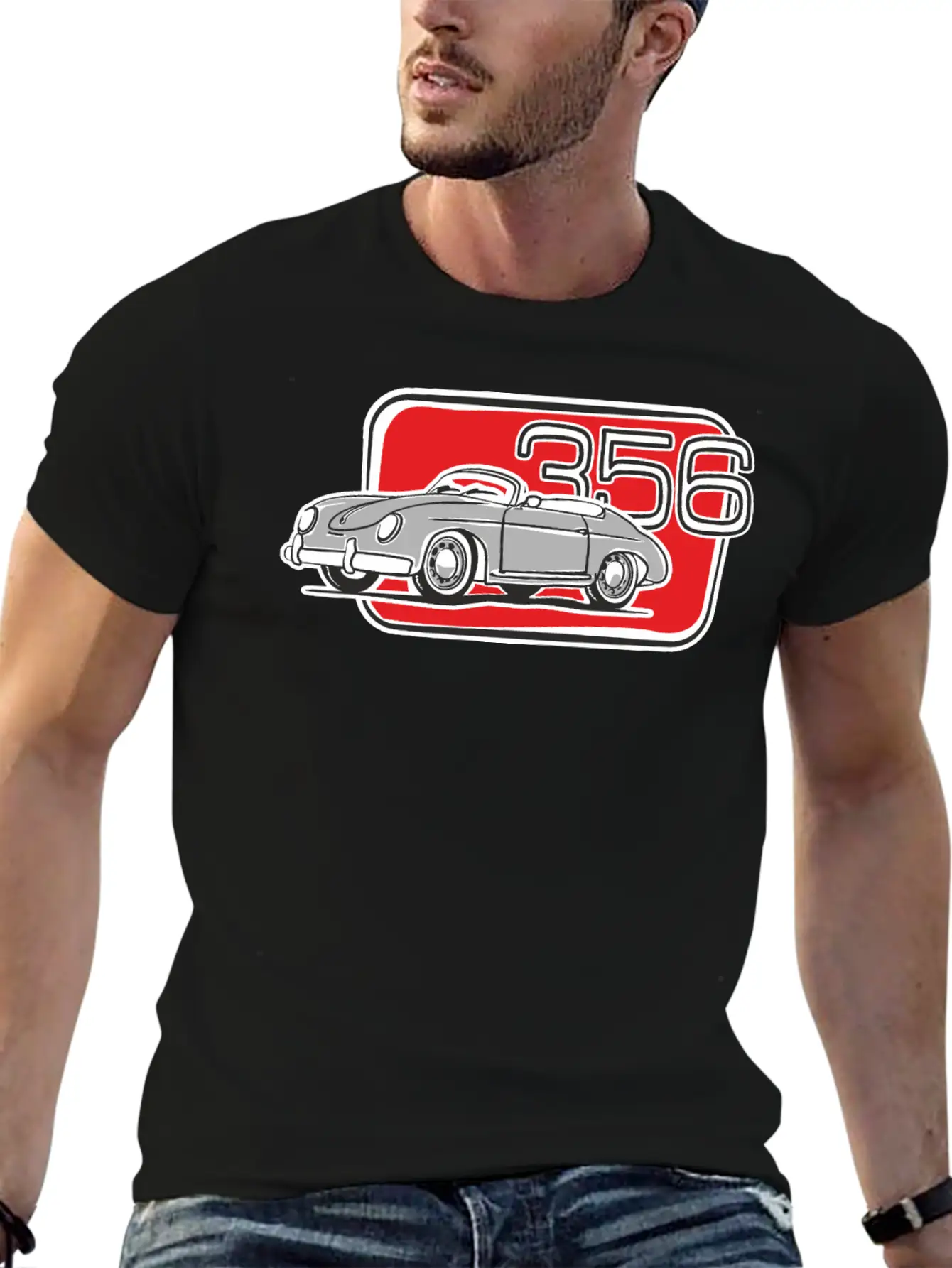 356 Speedster Cabrio Silver Relaxed Everyday Tee – Lightweight And Durable Cotton