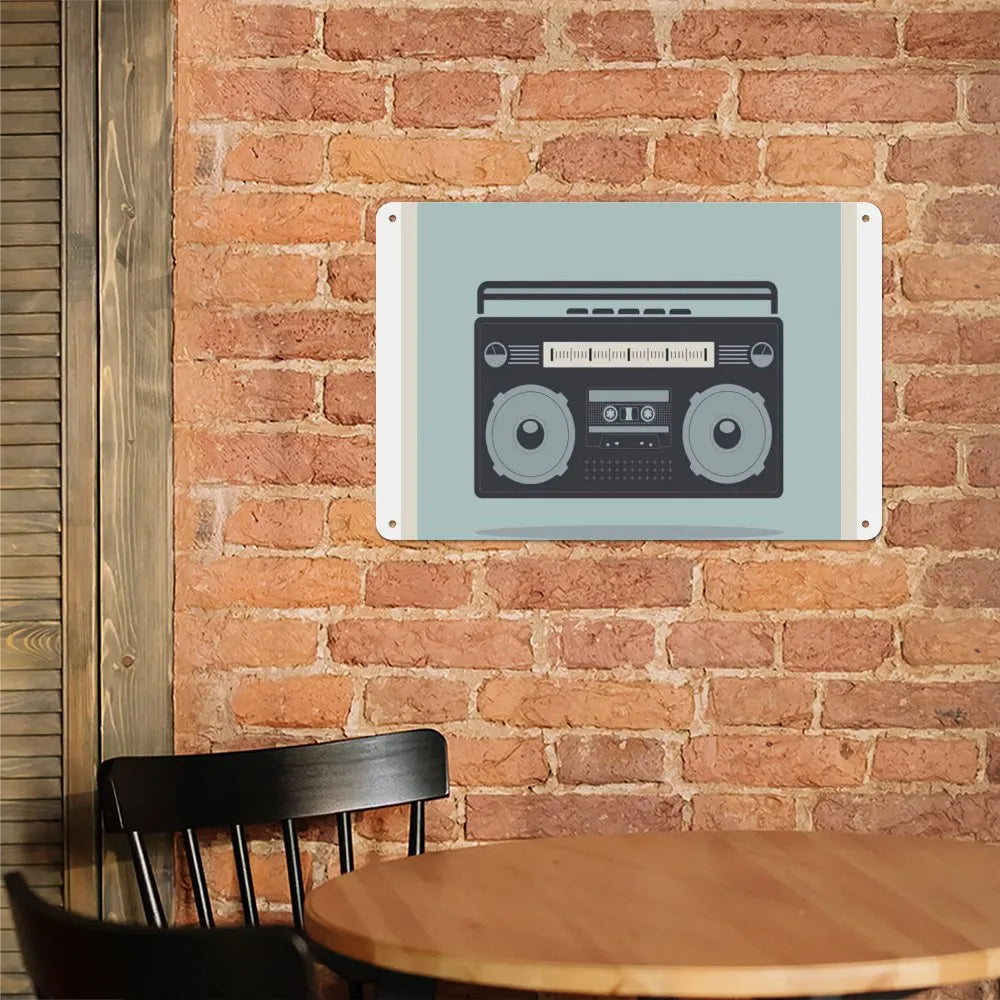 1980s Boombox Image Aluminum plaque painting