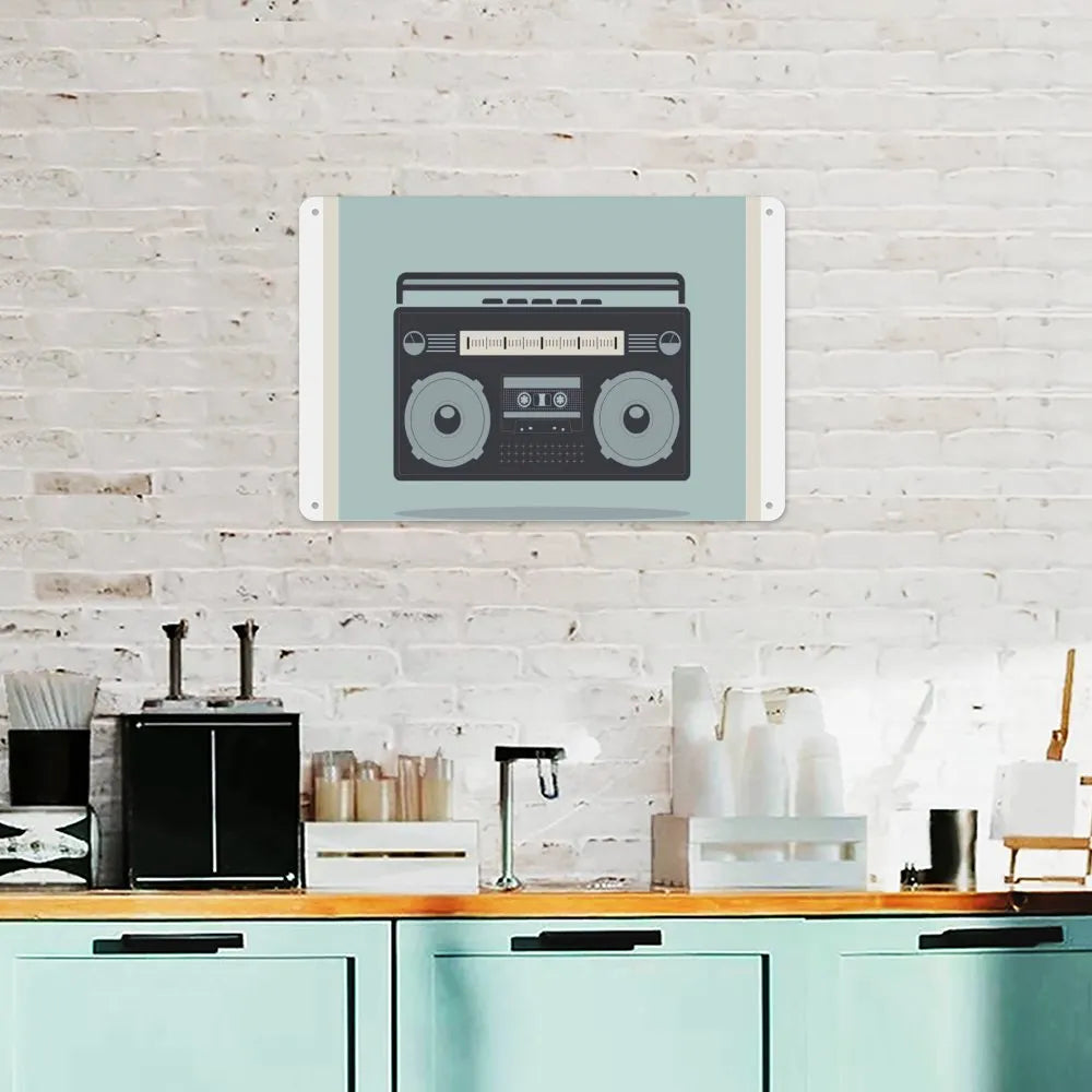 1980s Boombox Image Aluminum plaque painting