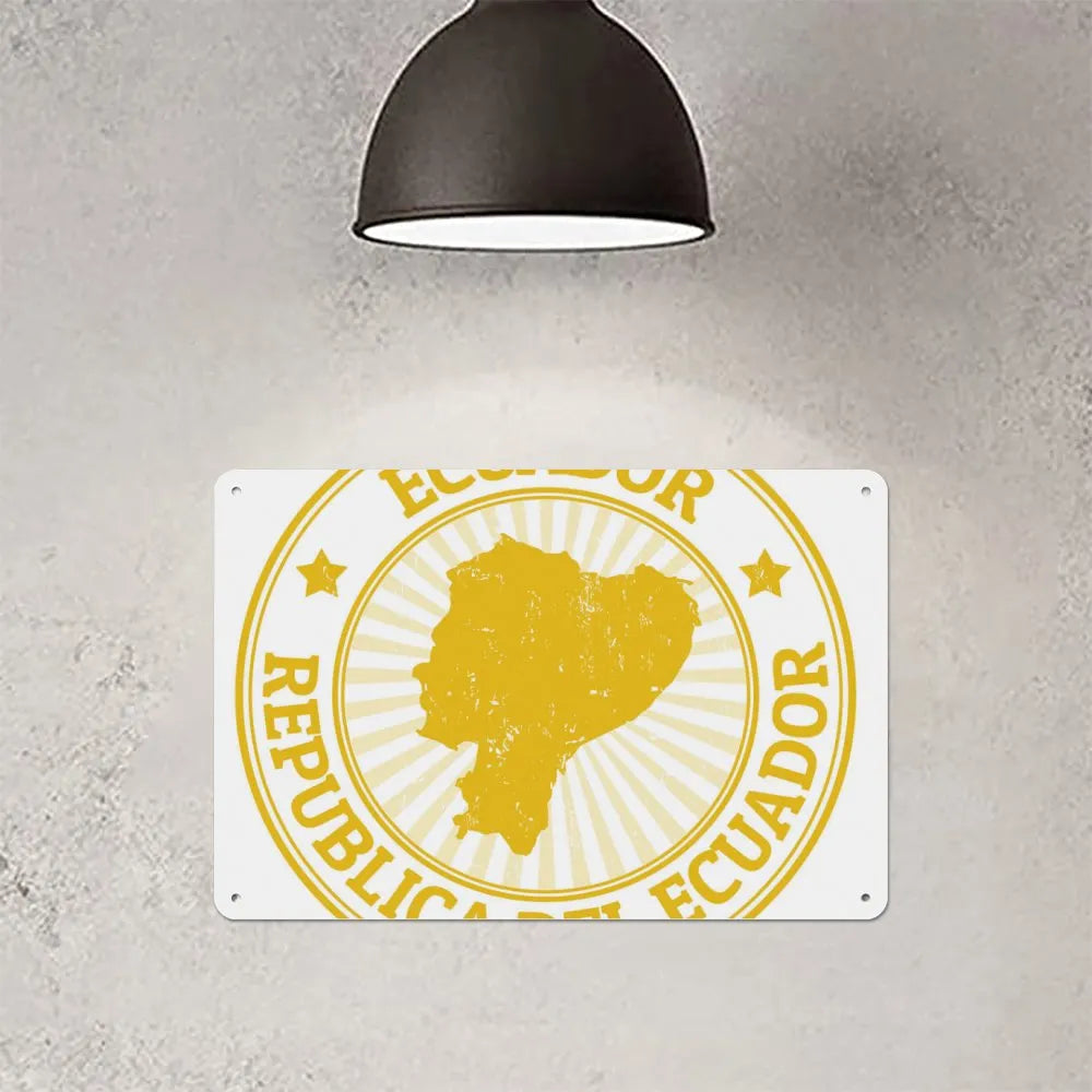 Retro Republica Del Ecuador Aluminum plaque painting
